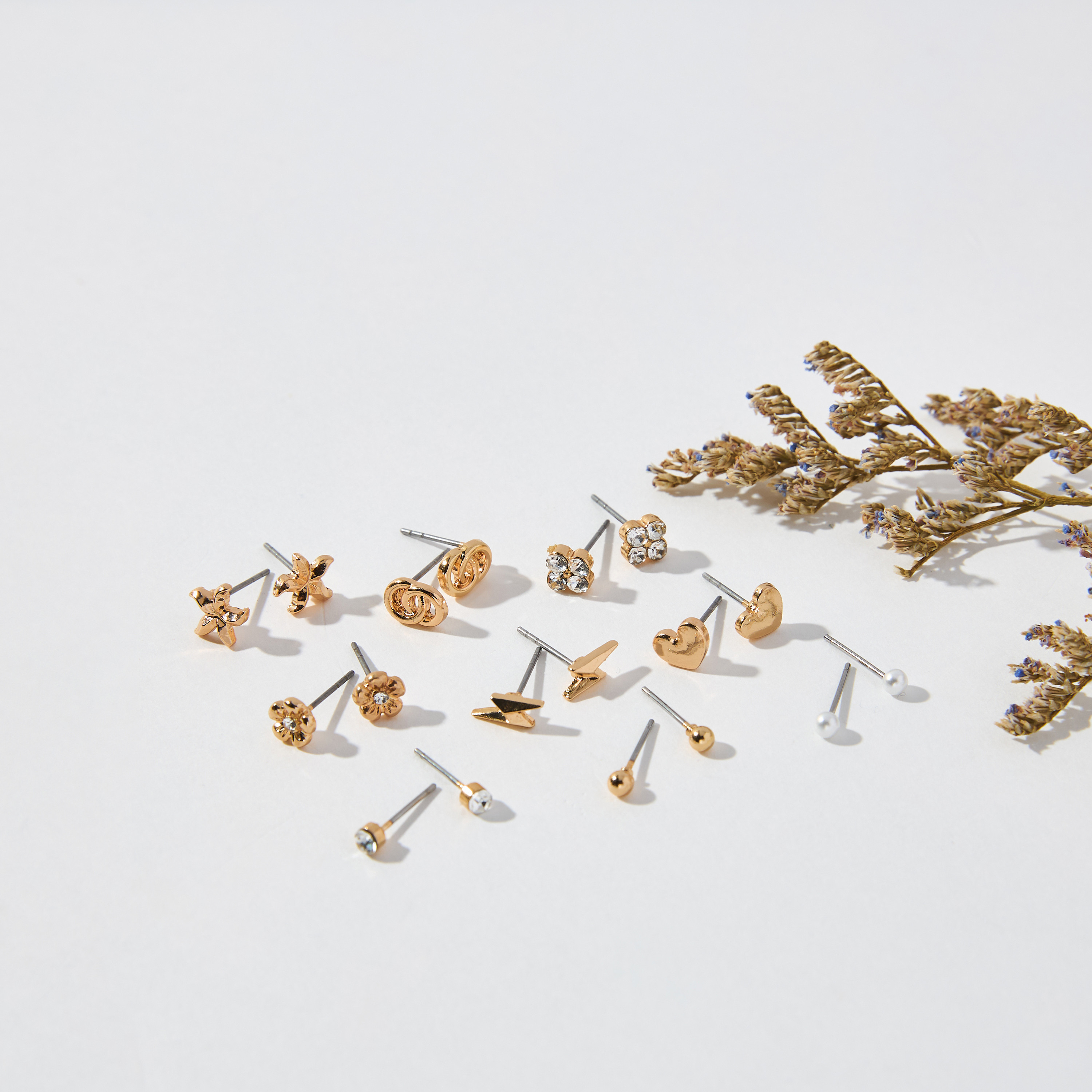 Assorted Stud Earrings with Pushback Closure - Set of 9-women-watchesandjewellery-jewellery-earrings-image-1