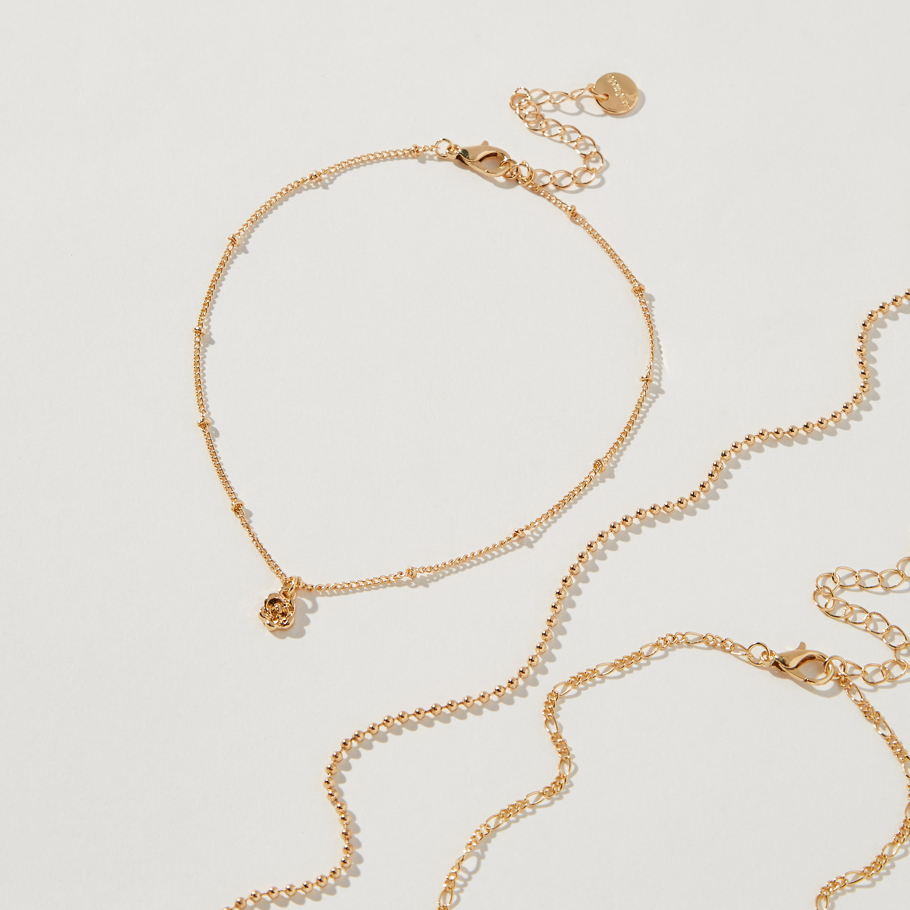 خلاخيل ميتاليك بمشبك إغلاق - طقم من 5 قطع-women-watchesandjewellery-jewellery-anklets-image-2