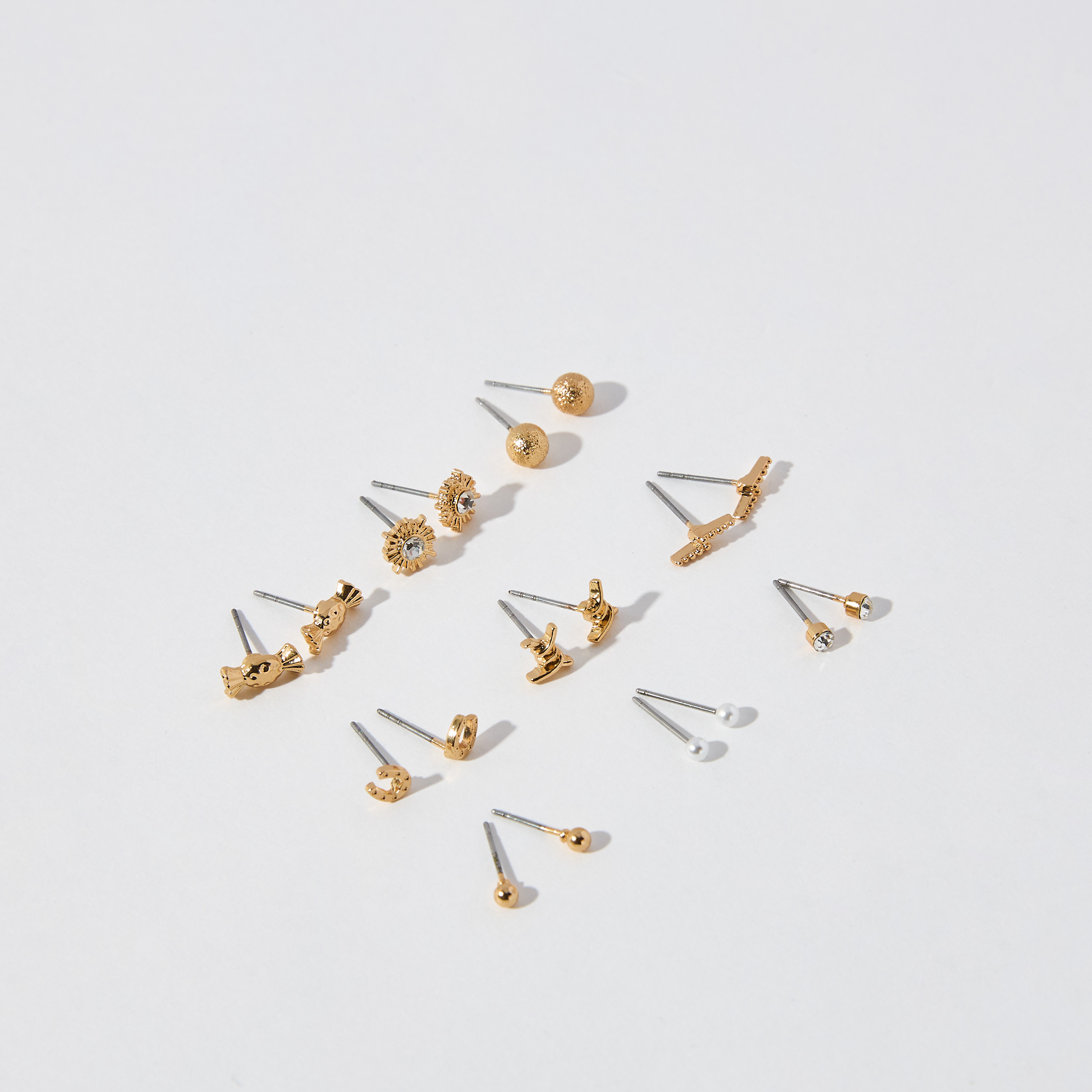 Assorted Stud Earrings with Pushback Closure - Set of 9-women-watchesandjewellery-jewellery-earrings-image-2
