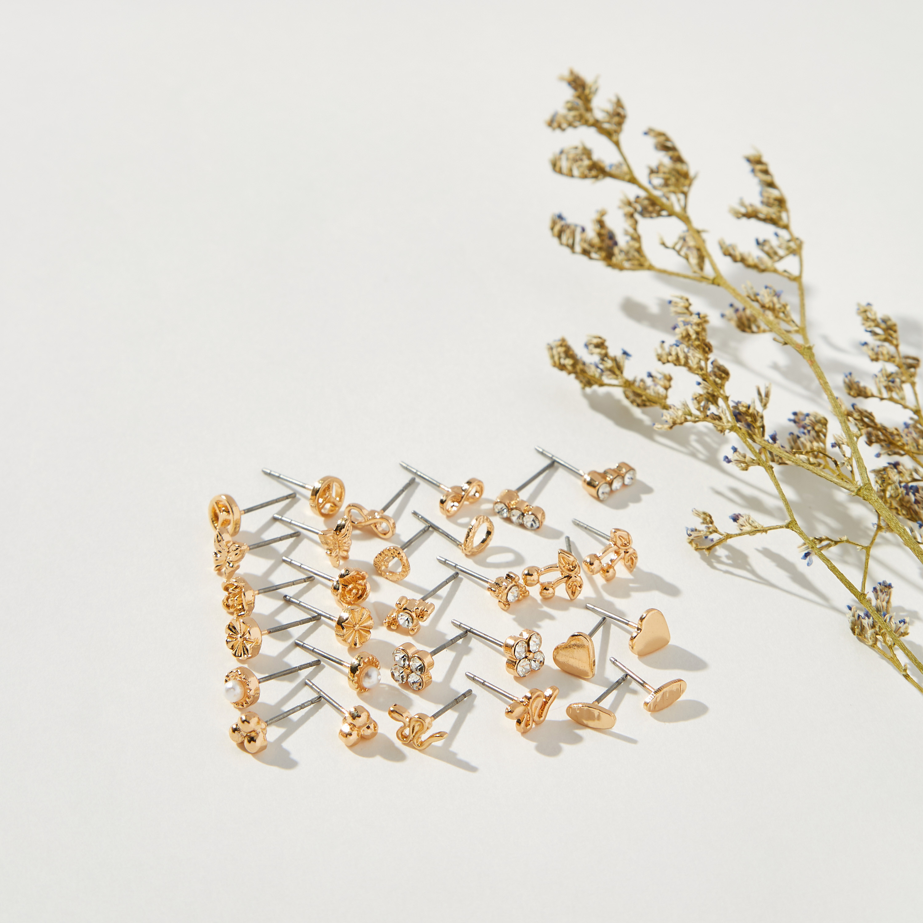 Assorted Stud Earrings with Pushback Closure - Set of 15-women-watchesandjewellery-jewellery-earrings-image-1