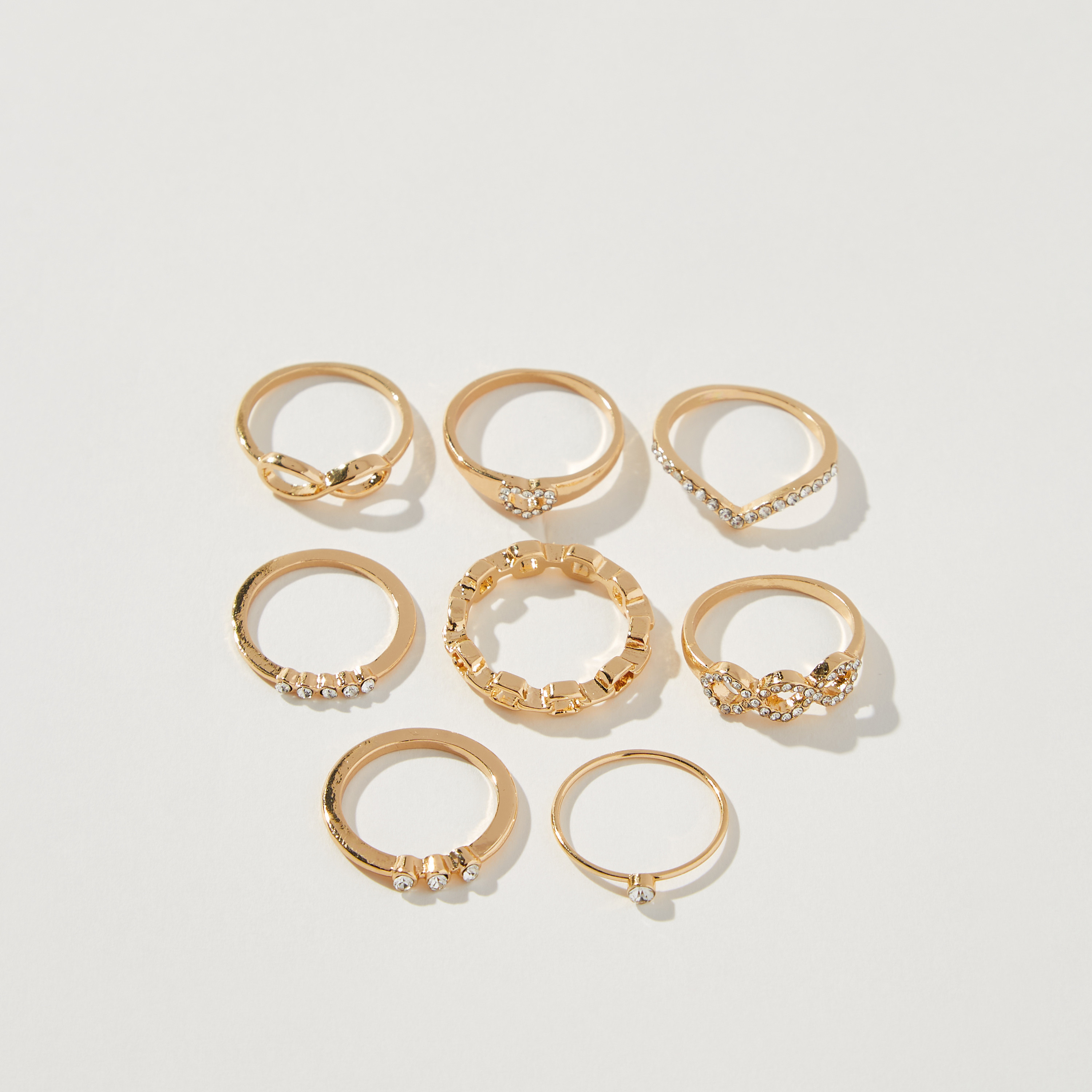 طقم خواتم 8 قطع متنوعة - L-XL-women-watchesandjewellery-jewellery-rings-image-2
