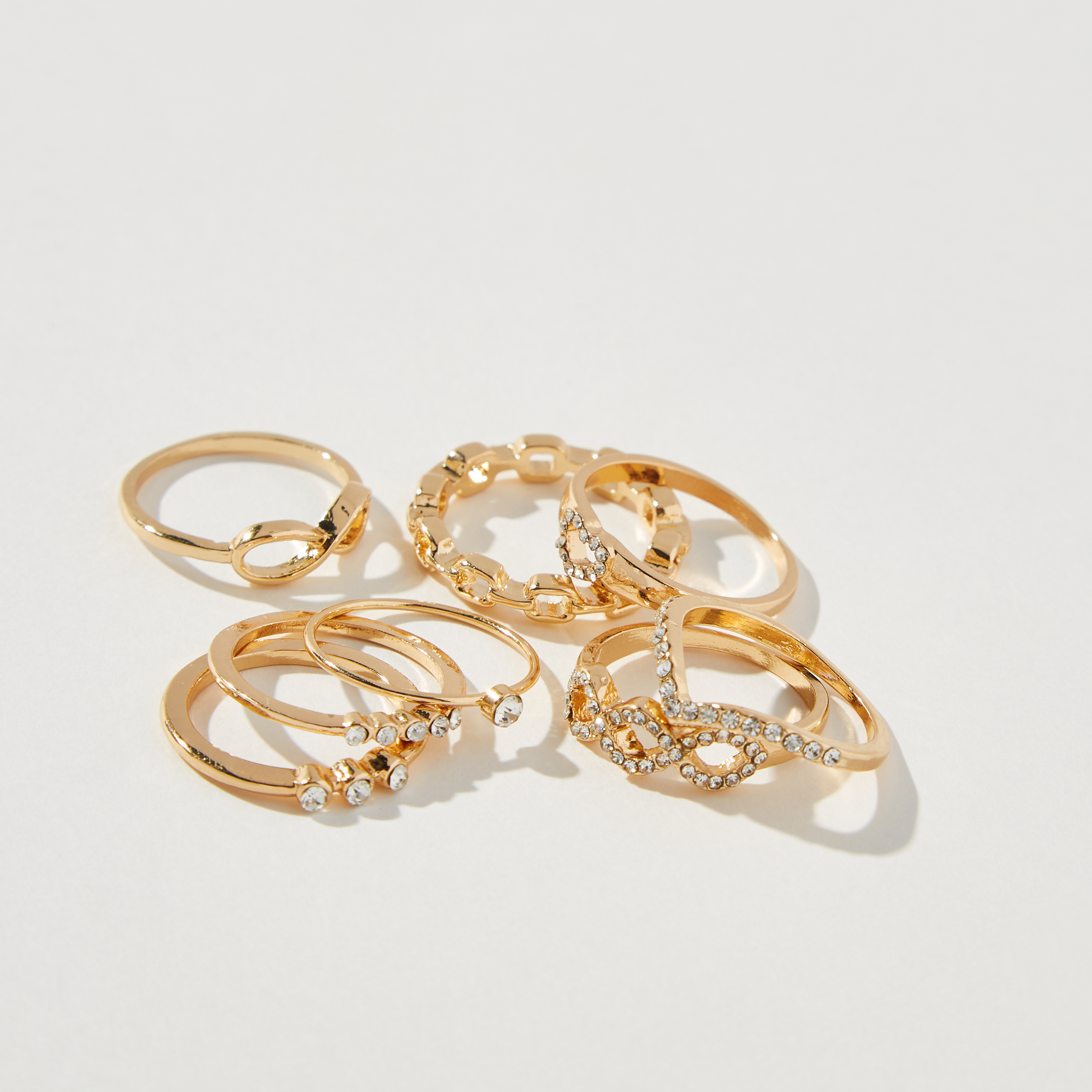 طقم خواتم 8 قطع متنوعة - L-XL-women-watchesandjewellery-jewellery-rings-image-3