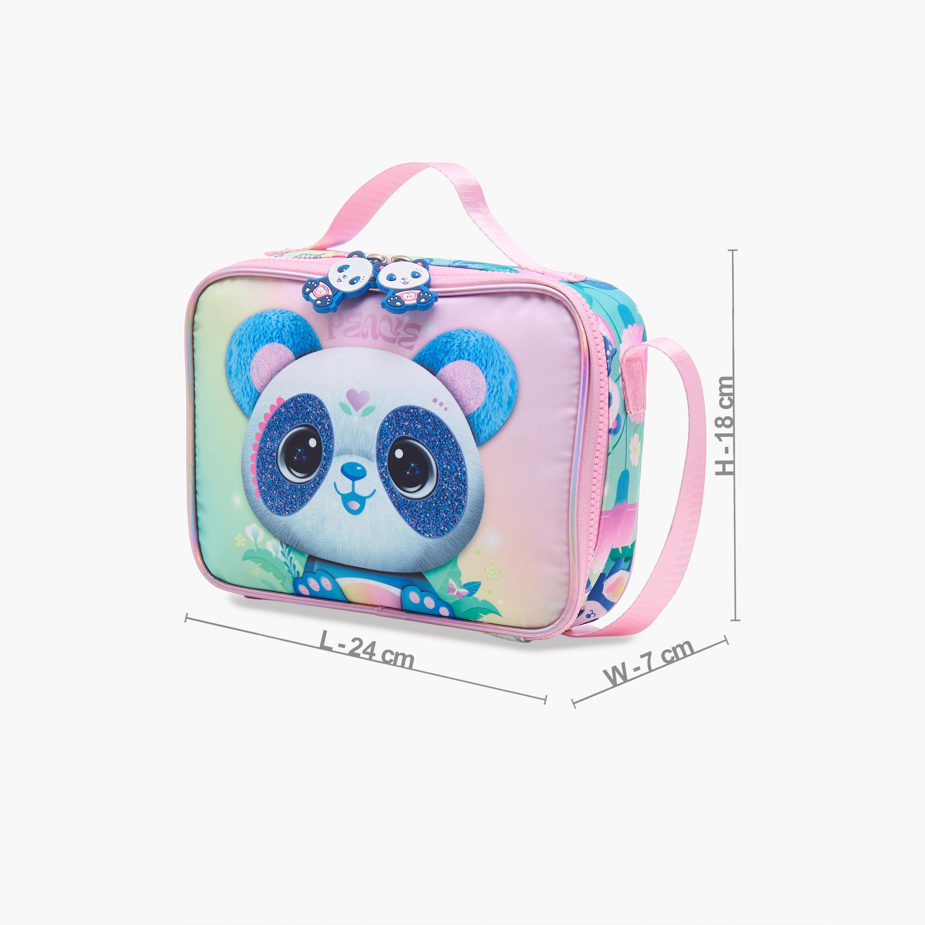 Juniors Panda Print Lunch Bag with Adjustable Strap and Zip Closure-school-lunchessentials-lunchbags-image-2