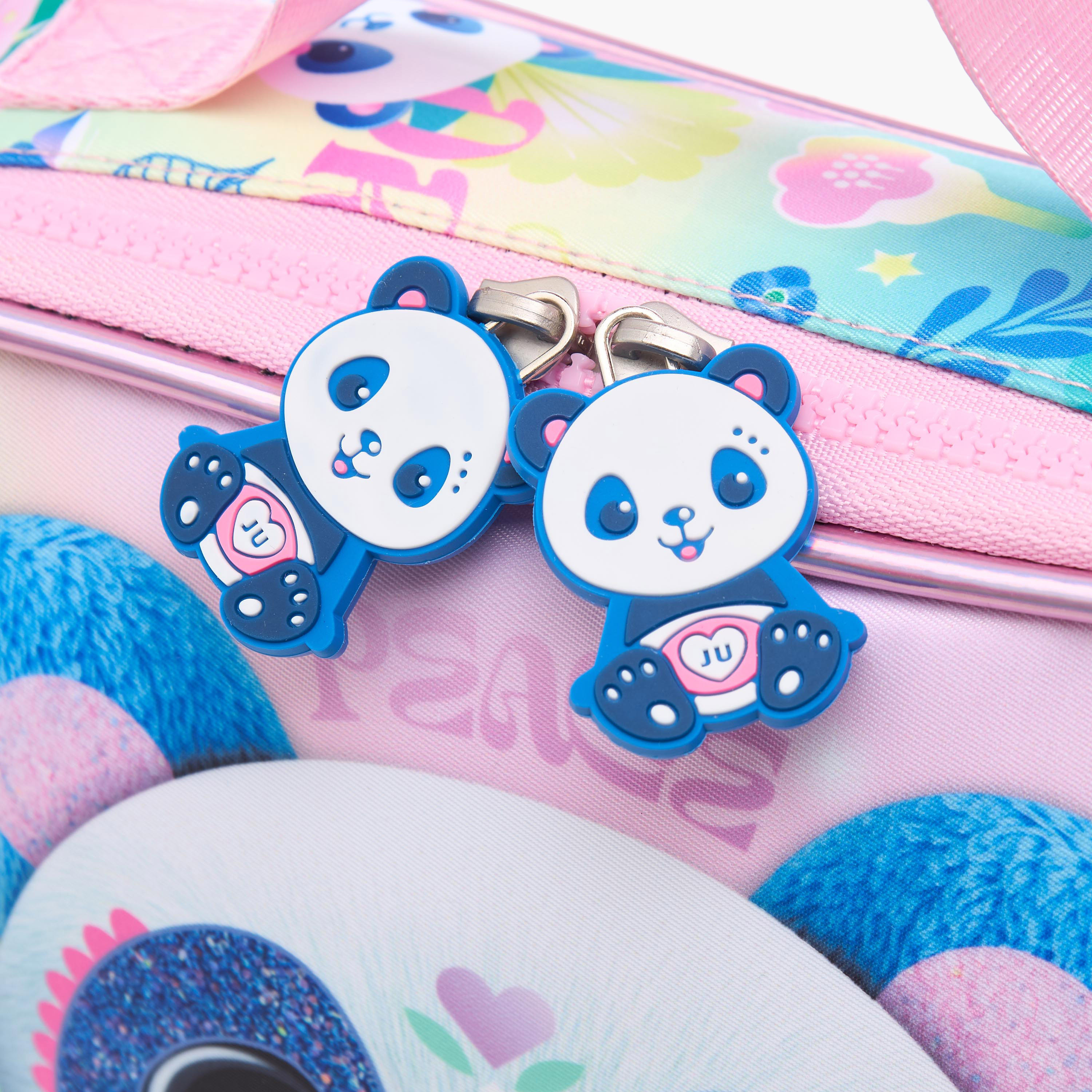 Juniors Panda Print Lunch Bag with Adjustable Strap and Zip Closure-school-lunchessentials-lunchbags-image-5