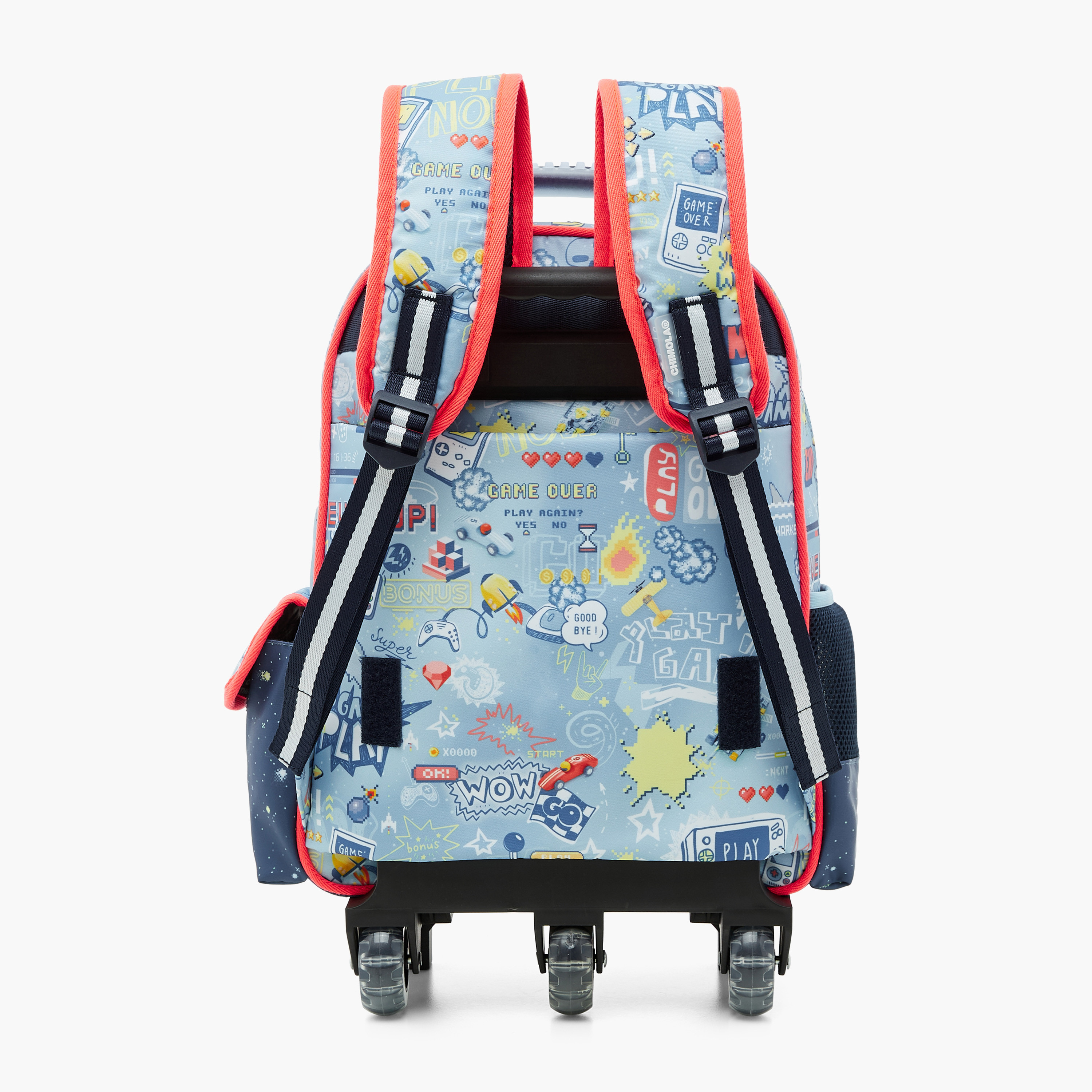 Juniors All-Over Print Trolley Backpack with Retractable Handle and Zip Closure - 14 inches-school-bagsandbackpacks-trolleybags-image-3