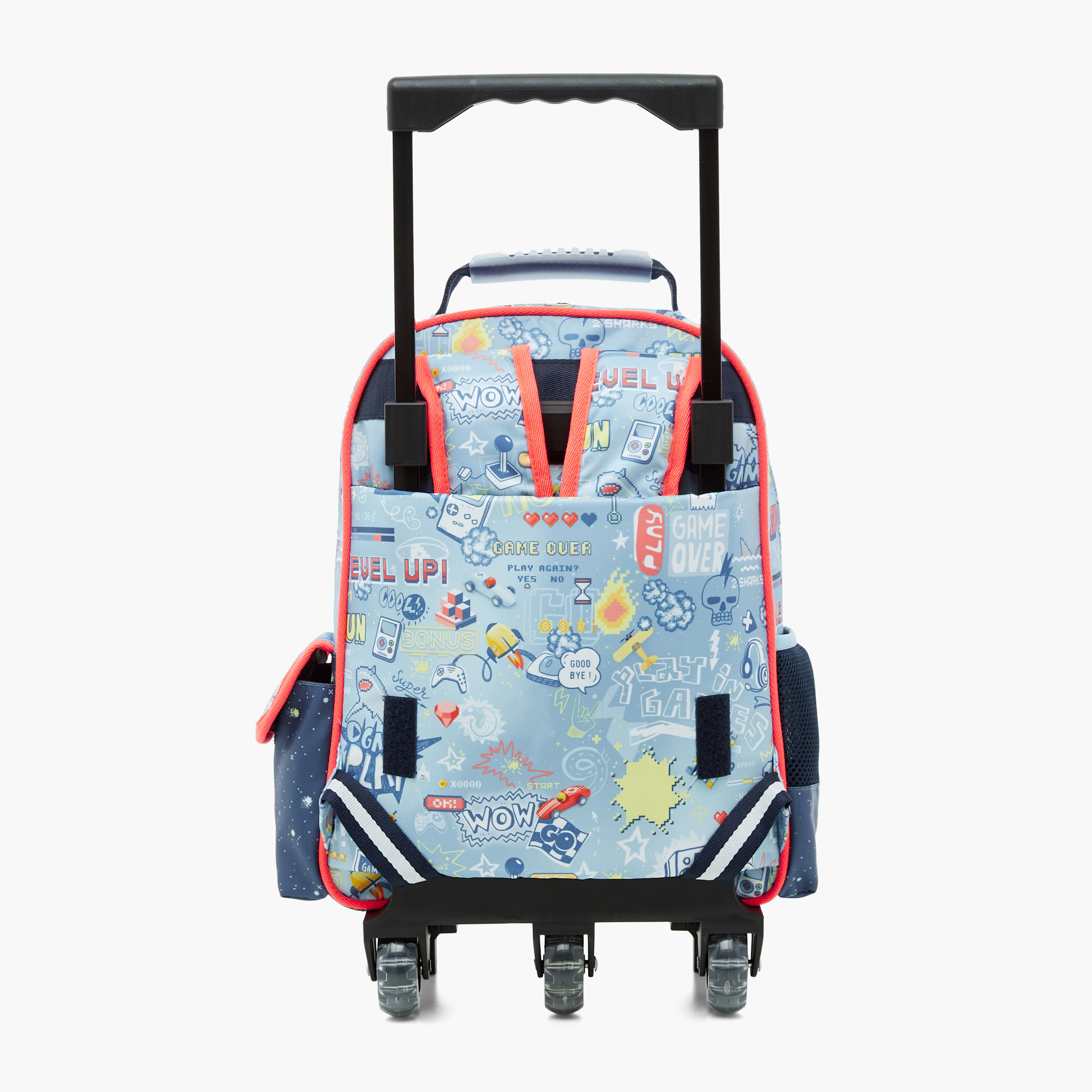 Juniors All-Over Print Trolley Backpack with Retractable Handle and Zip Closure - 14 inches-school-bagsandbackpacks-trolleybags-image-5