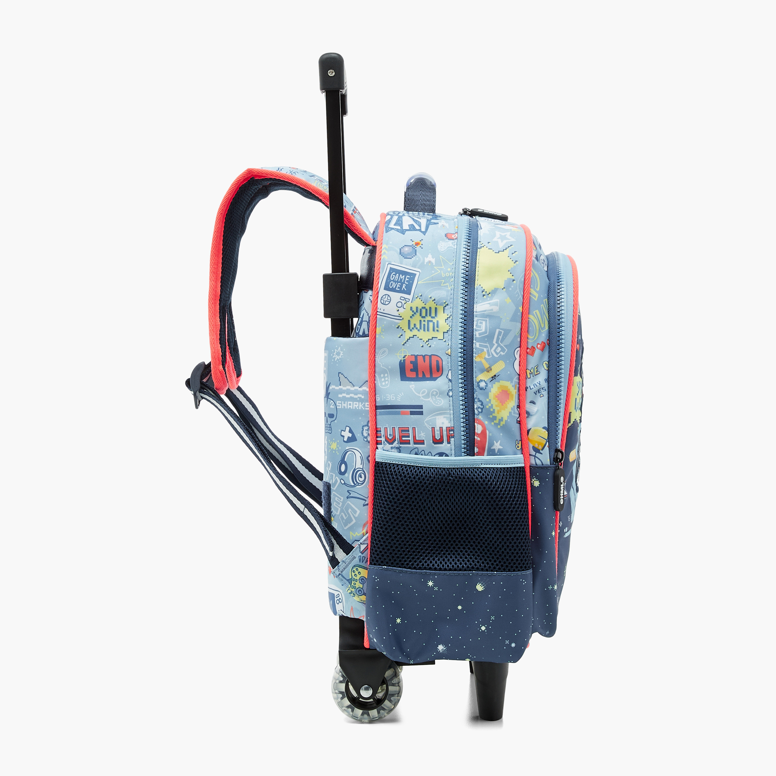 Juniors All-Over Print Trolley Backpack with Retractable Handle and Zip Closure - 14 inches-school-bagsandbackpacks-trolleybags-image-7