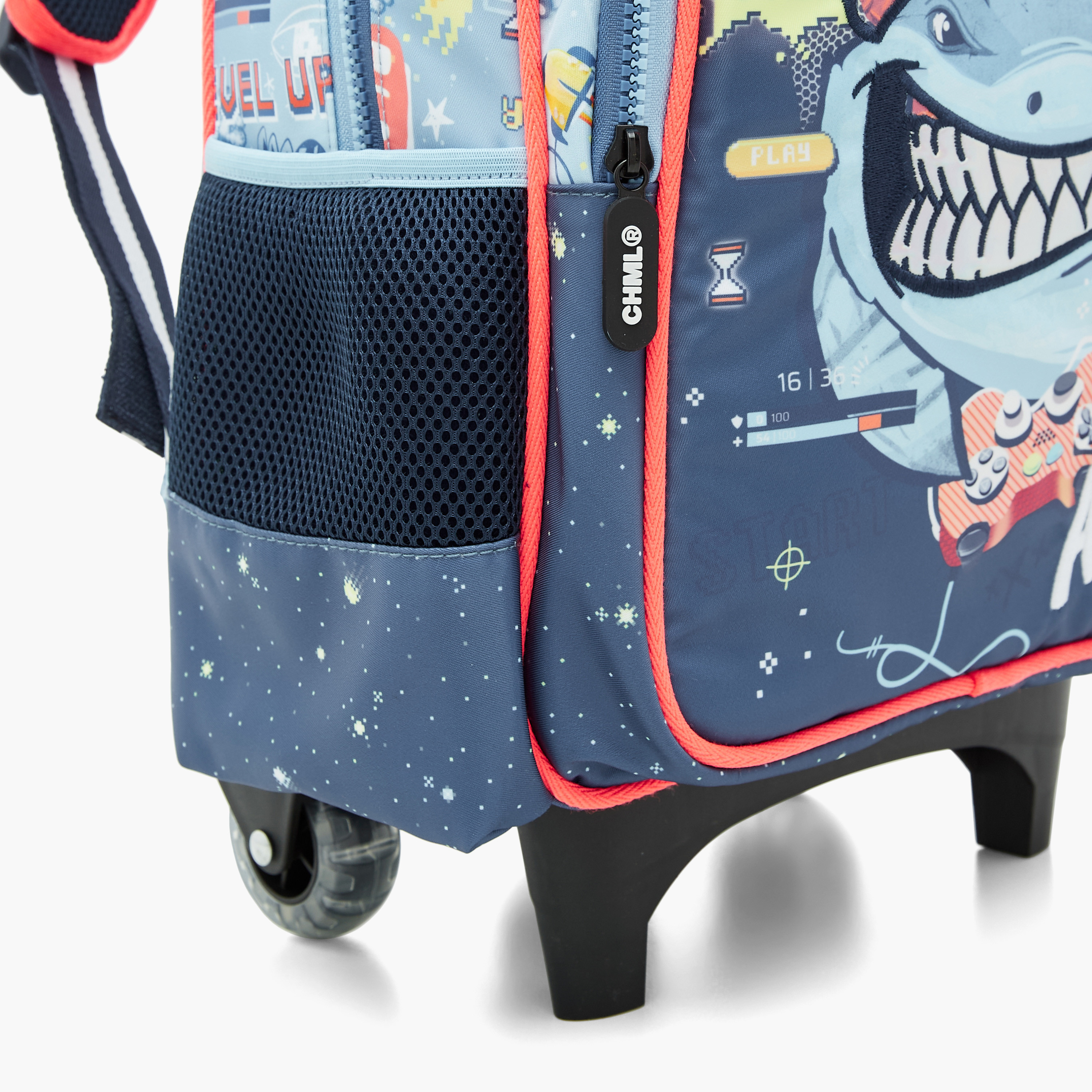 Juniors All-Over Print Trolley Backpack with Retractable Handle and Zip Closure - 14 inches-school-bagsandbackpacks-trolleybags-image-9