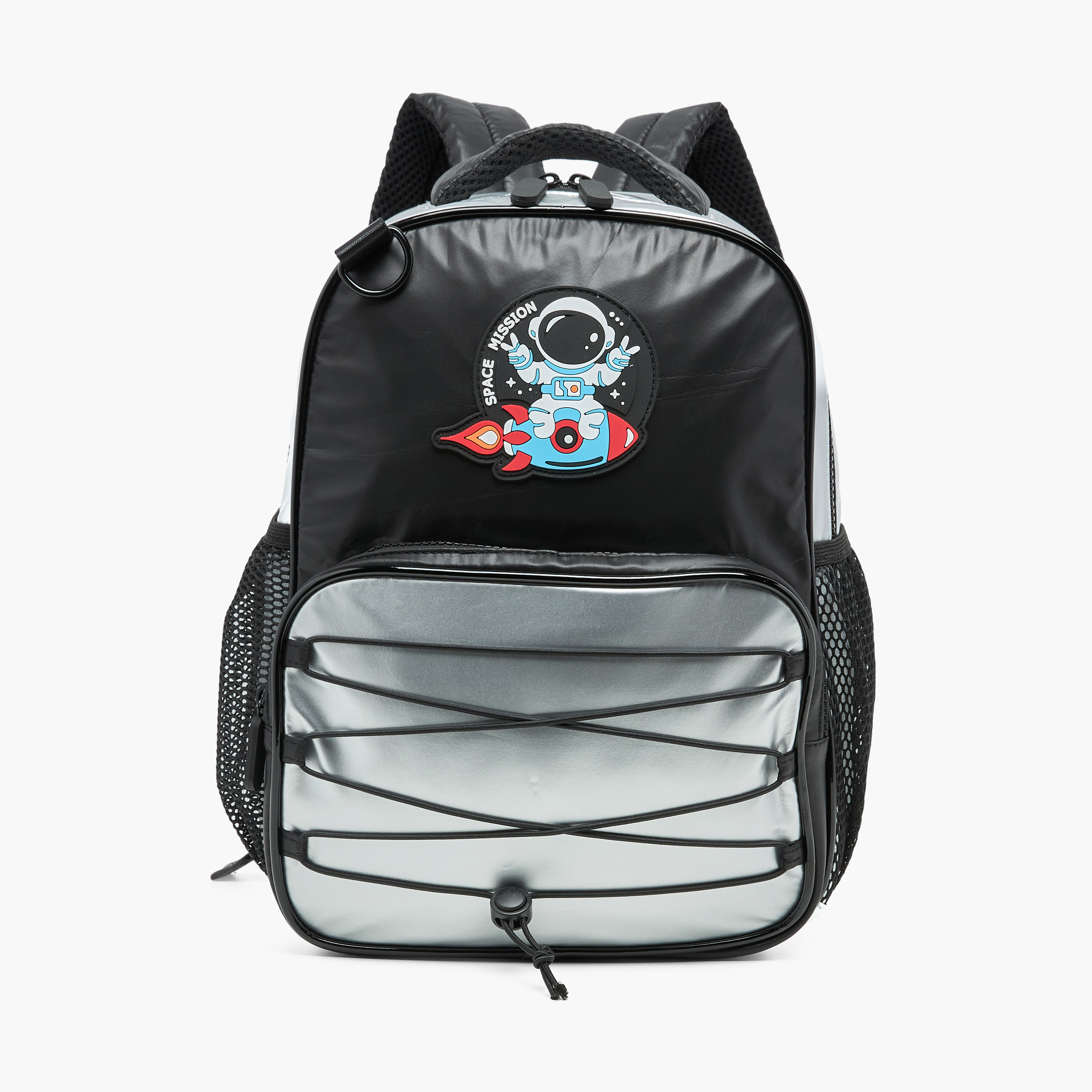 Buy Juniors Space Applique Backpack with Adjustable Straps and Zip Closure 14 inches Online Babyshop UAE