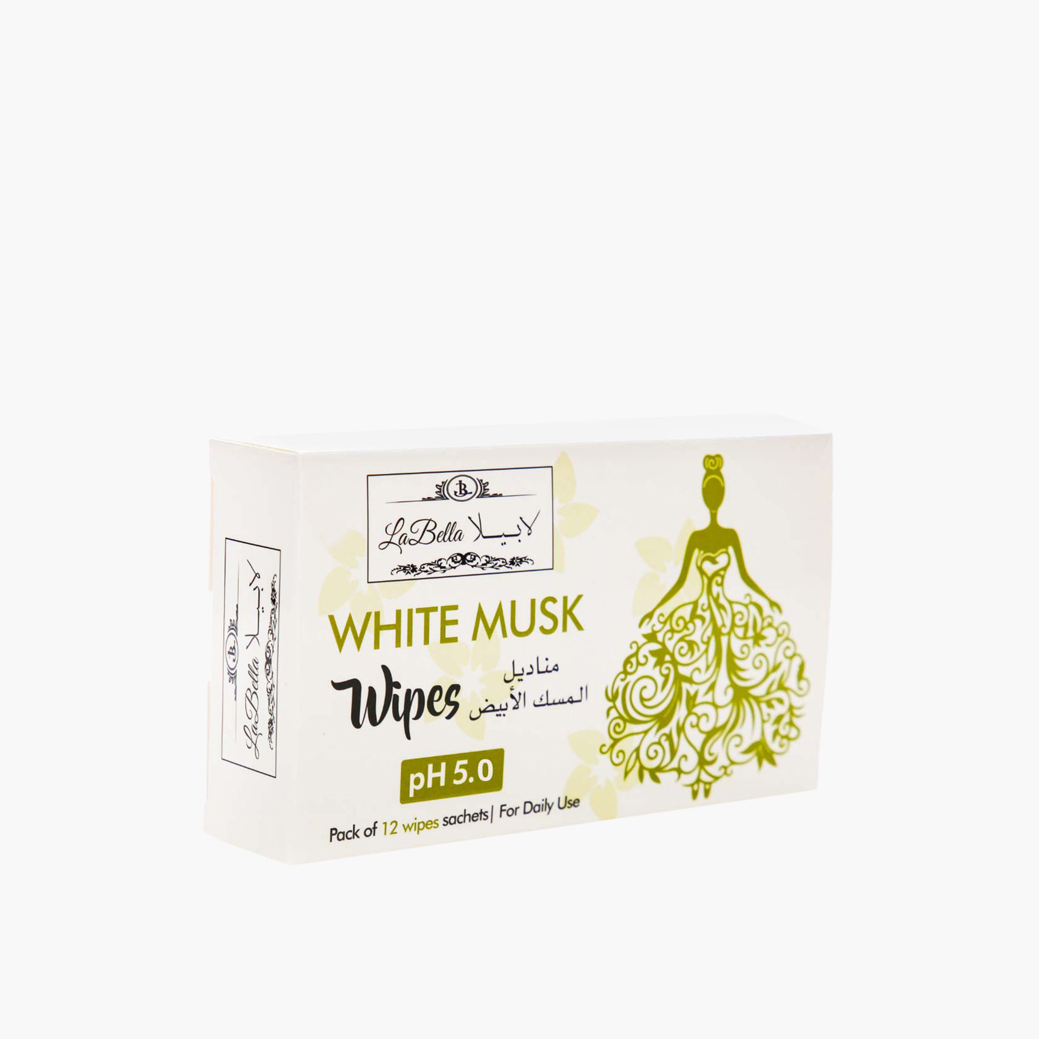Labella White Musk Wipes - 12 Sheets-beautyandpersonalcare-skin-cleansers-facewashandcleansers-image-1