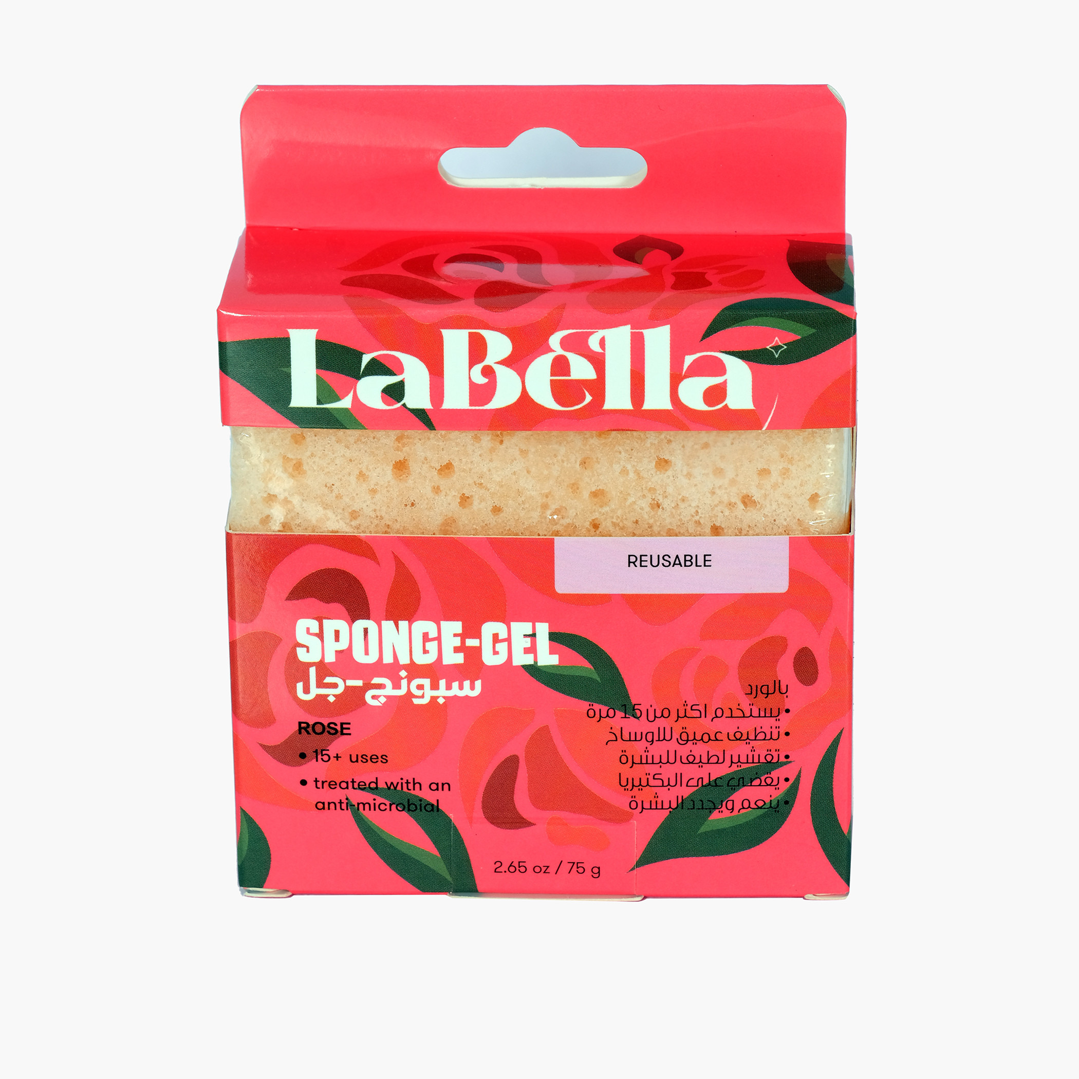 Labella Reusable Rose Sponge Gel - 75 gms-beautyandpersonalcare-bathandbody-bathandshower-soaps-image-1