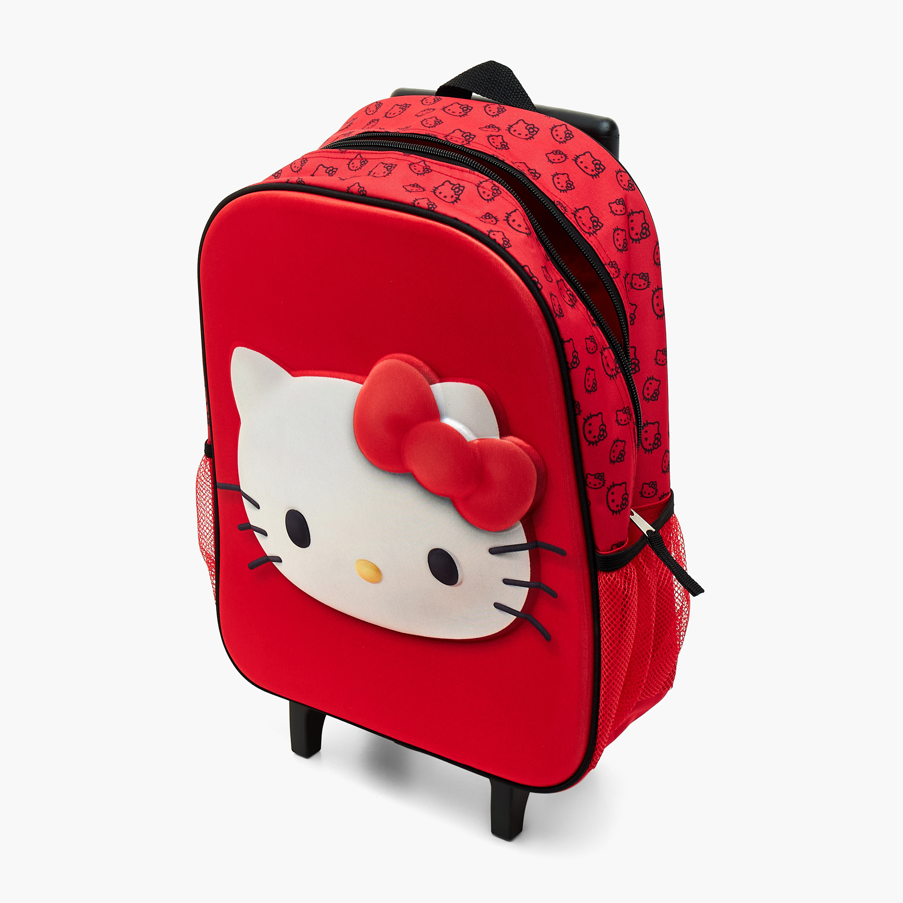 شنطة ظهر ترولي بطبعات هالو كيتي مع شنطة غداء ومقلمة من سانريو - 14 بوصة-school-bagsandbackpacks-trolleybags-image-12