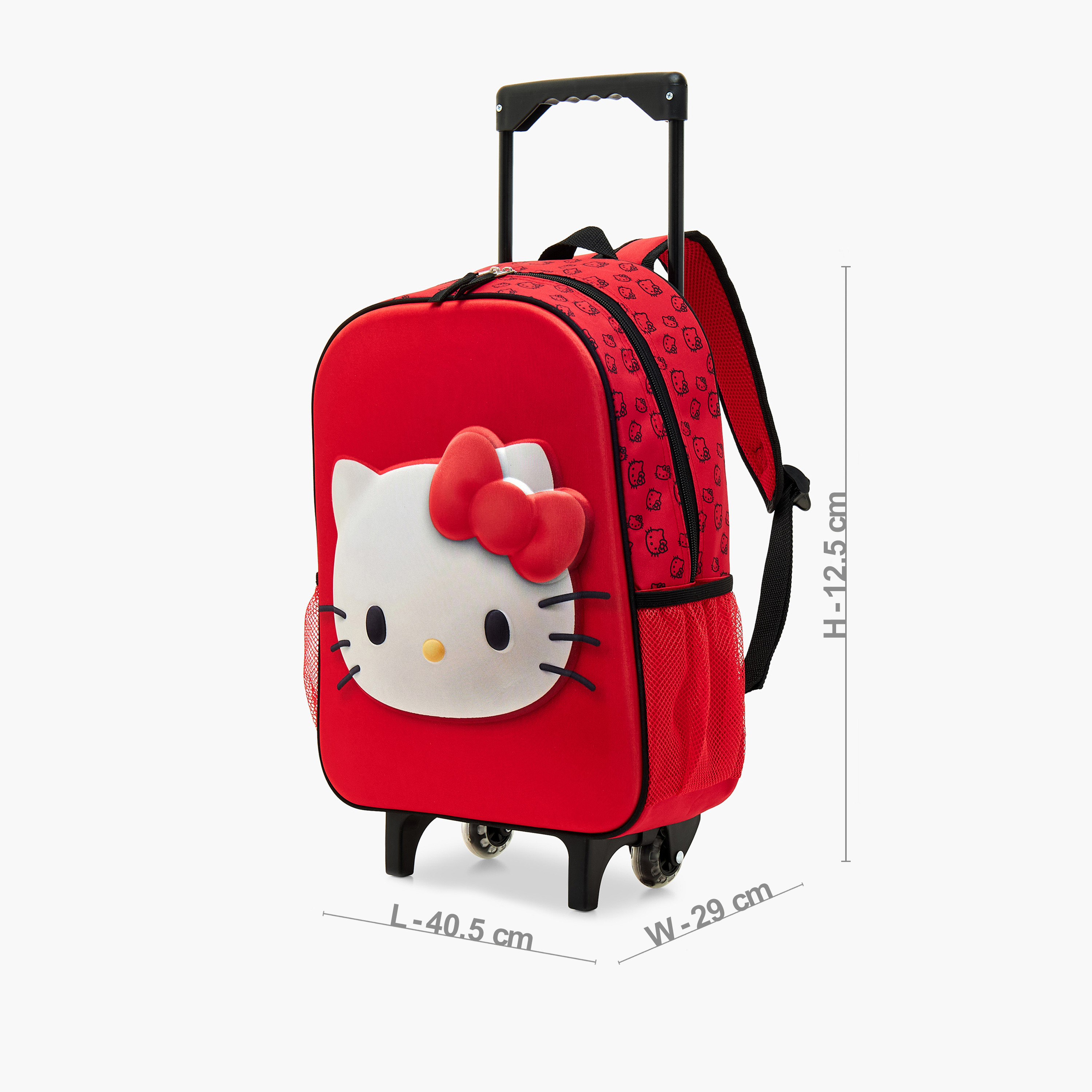 شنطة ظهر ترولي بطبعات هالو كيتي مع شنطة غداء ومقلمة من سانريو - 14 بوصة-school-bagsandbackpacks-trolleybags-image-3