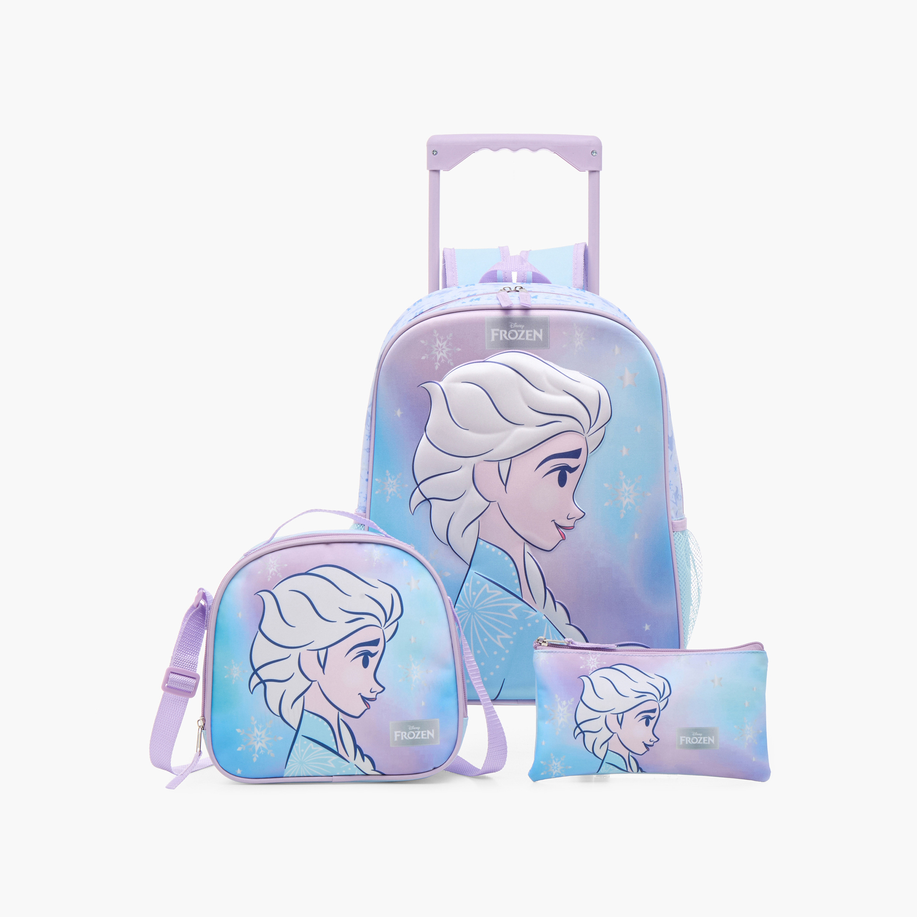 Frozen Print Trolley Backpack with Lunch Bag and Pencil Pouch-school-bagsandbackpacks-trolleybags-image-1