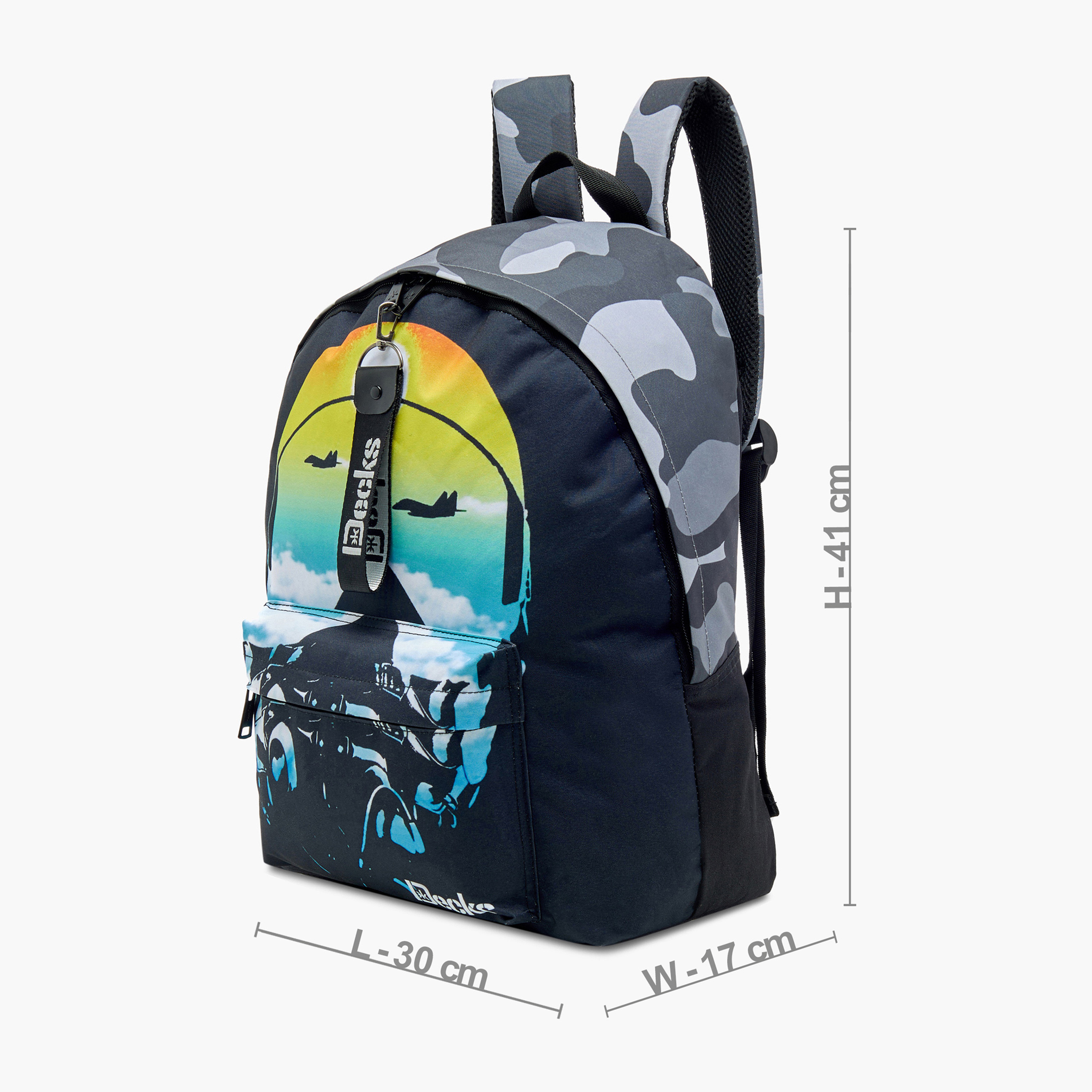 شنطة ظهر بحمالات قابلة للتعديل وطبعات مع مقلمة من جونيورز - 16 بوصة-school-bagsandbackpacks-backpacks-image-2