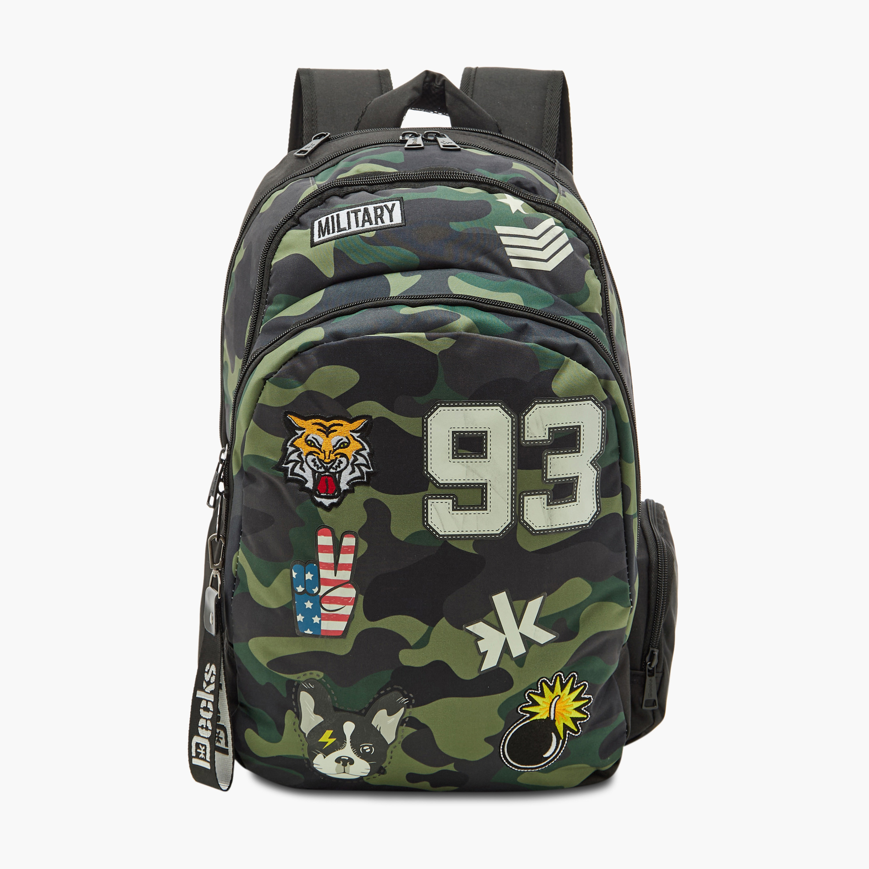 Buy Juniors Camouflage Print Backpack with Adjustable Straps and Pencil Pouch 16 inches Online Babyshop Kuwait