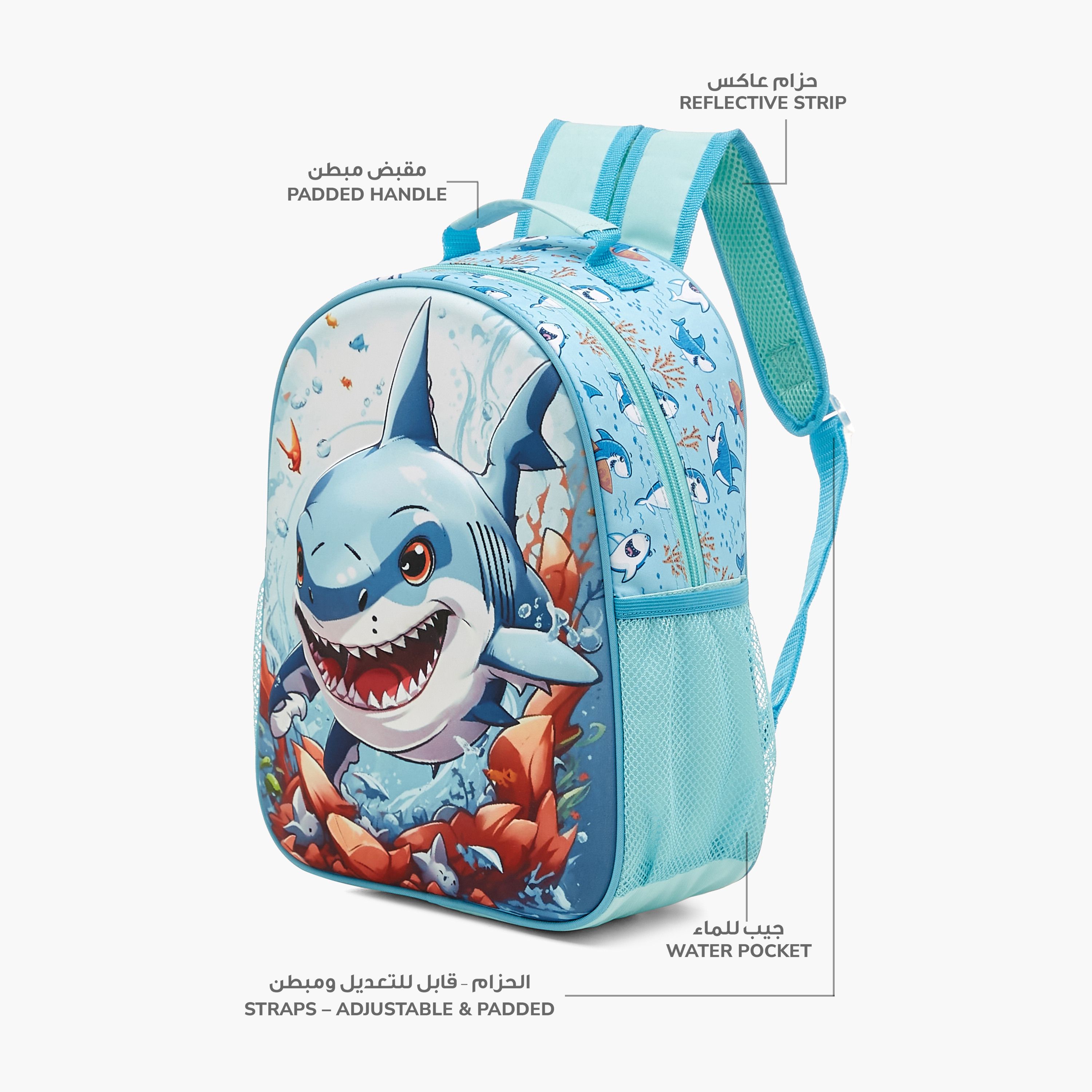 Shark print backpack hotsell