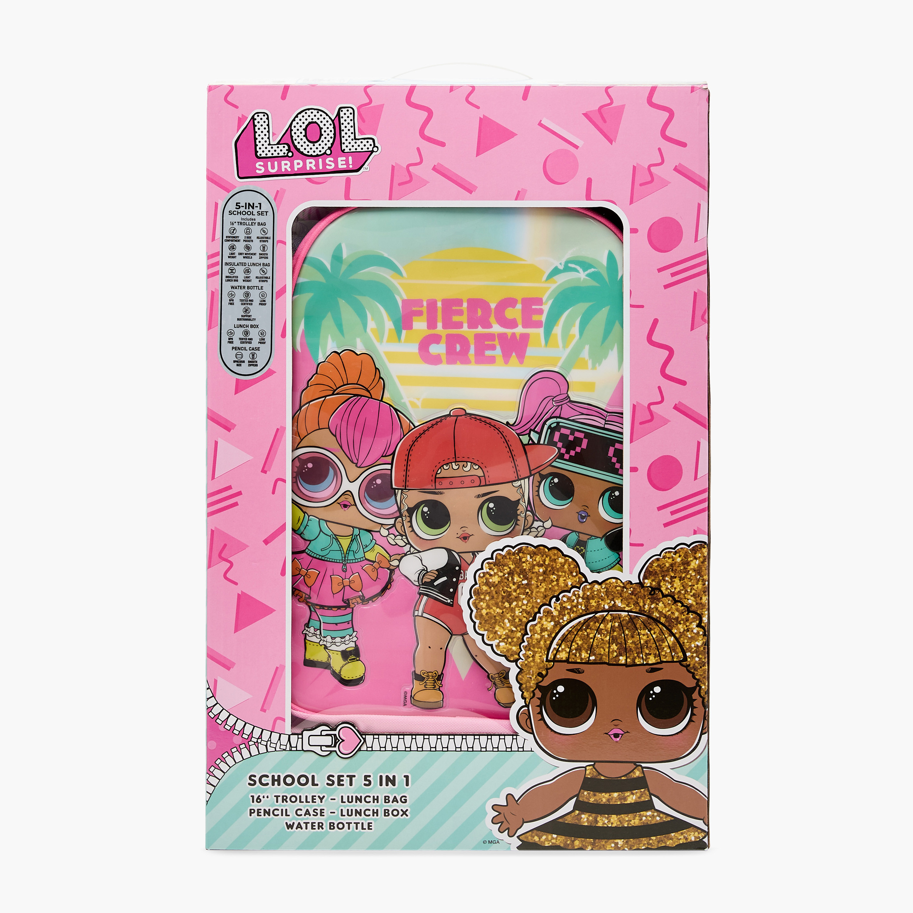 L.O.L. Surprise! Print 5-Piece Trolley Backpack Set - 16 inches-school-bagsandbackpacks-sets-image-24