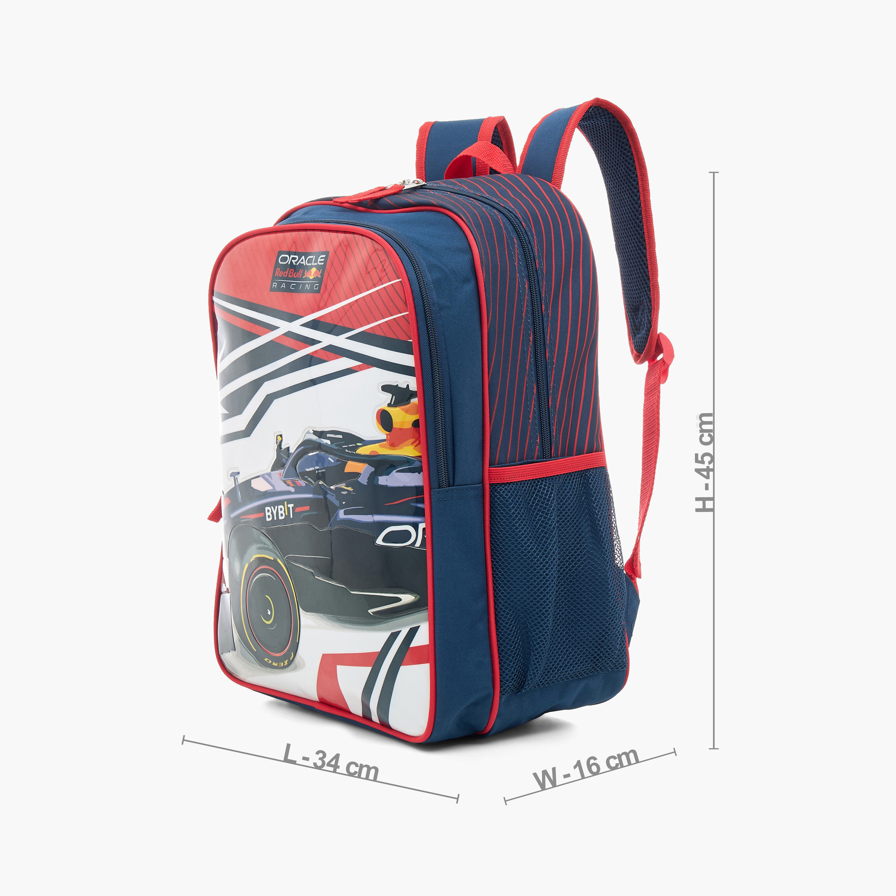 Red Bull Car Print 5-Piece Backpack Set - 16 inches-school-bagsandbackpacks-sets-image-2