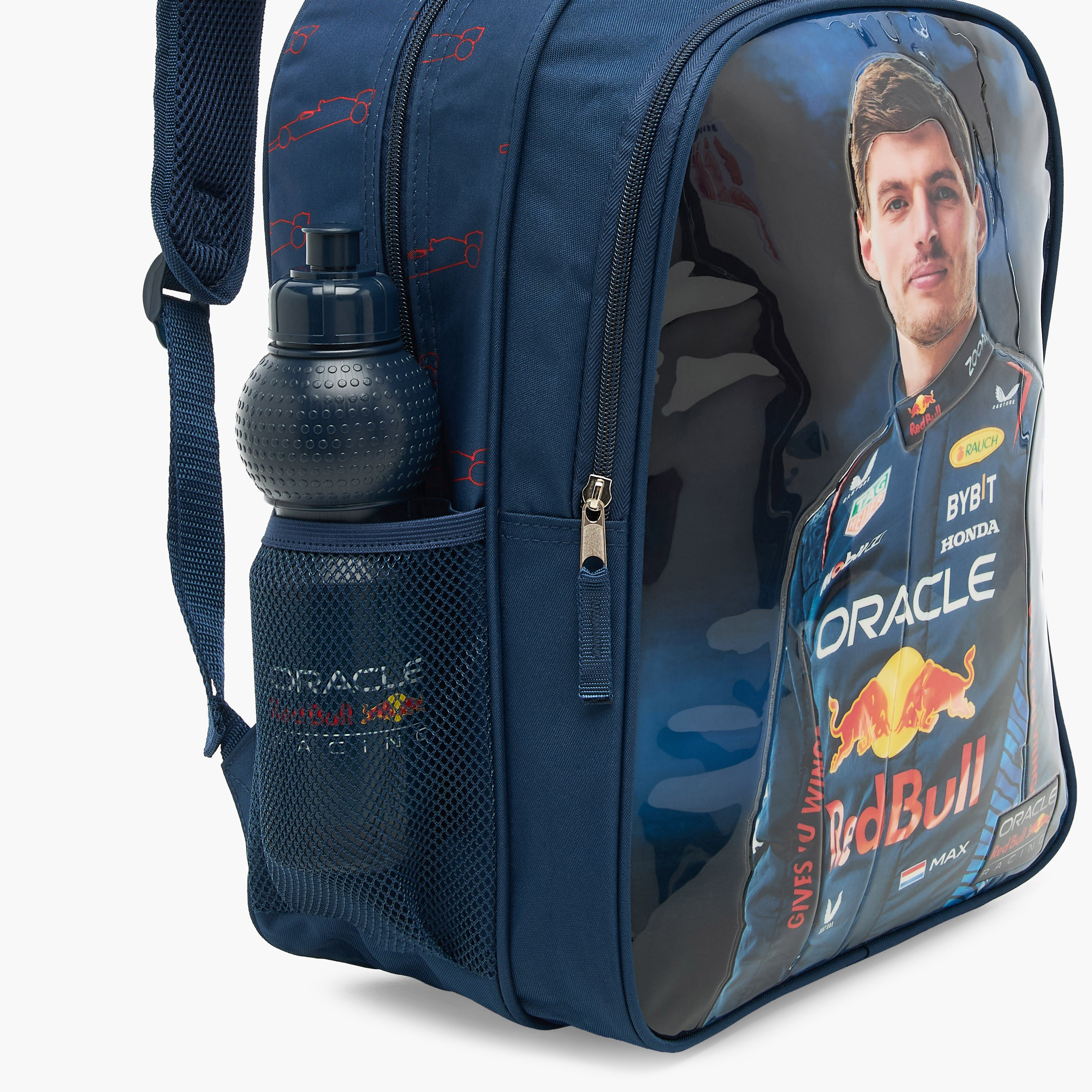 Red Bull Max Verstappen Print 5-Piece Trolley Backpack Set - 16 inches-school-bagsandbackpacks-backpacks-image-9