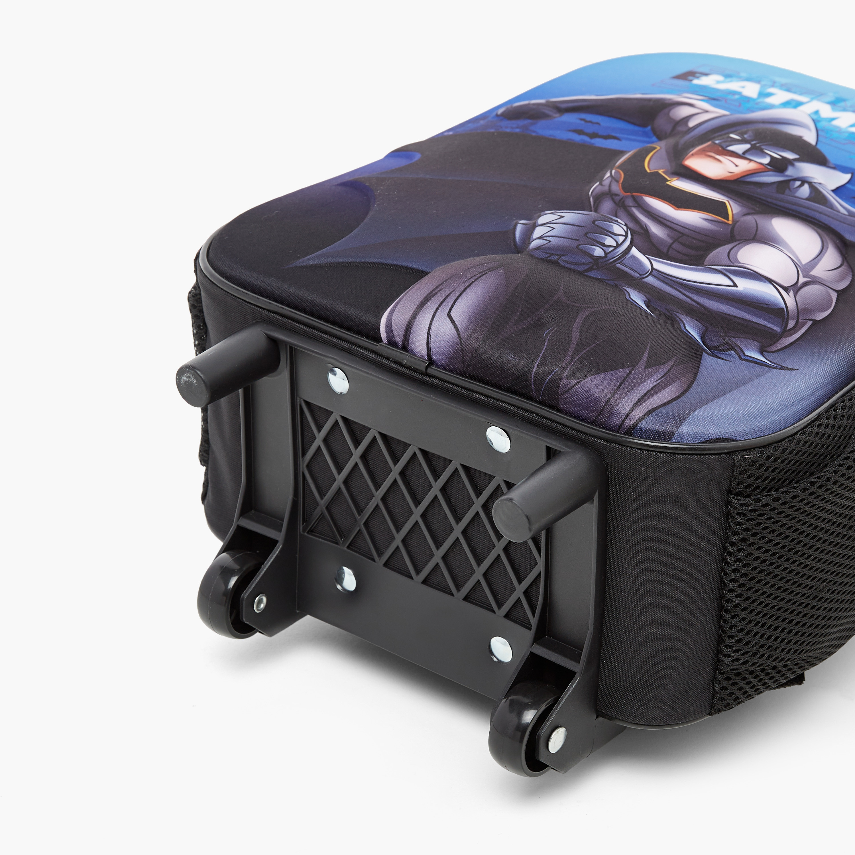 Batman Print Trolley Backpack with Lunch Bag and Pencil Pouch - 12 inches-school-bagsandbackpacks-trolleybags-image-10