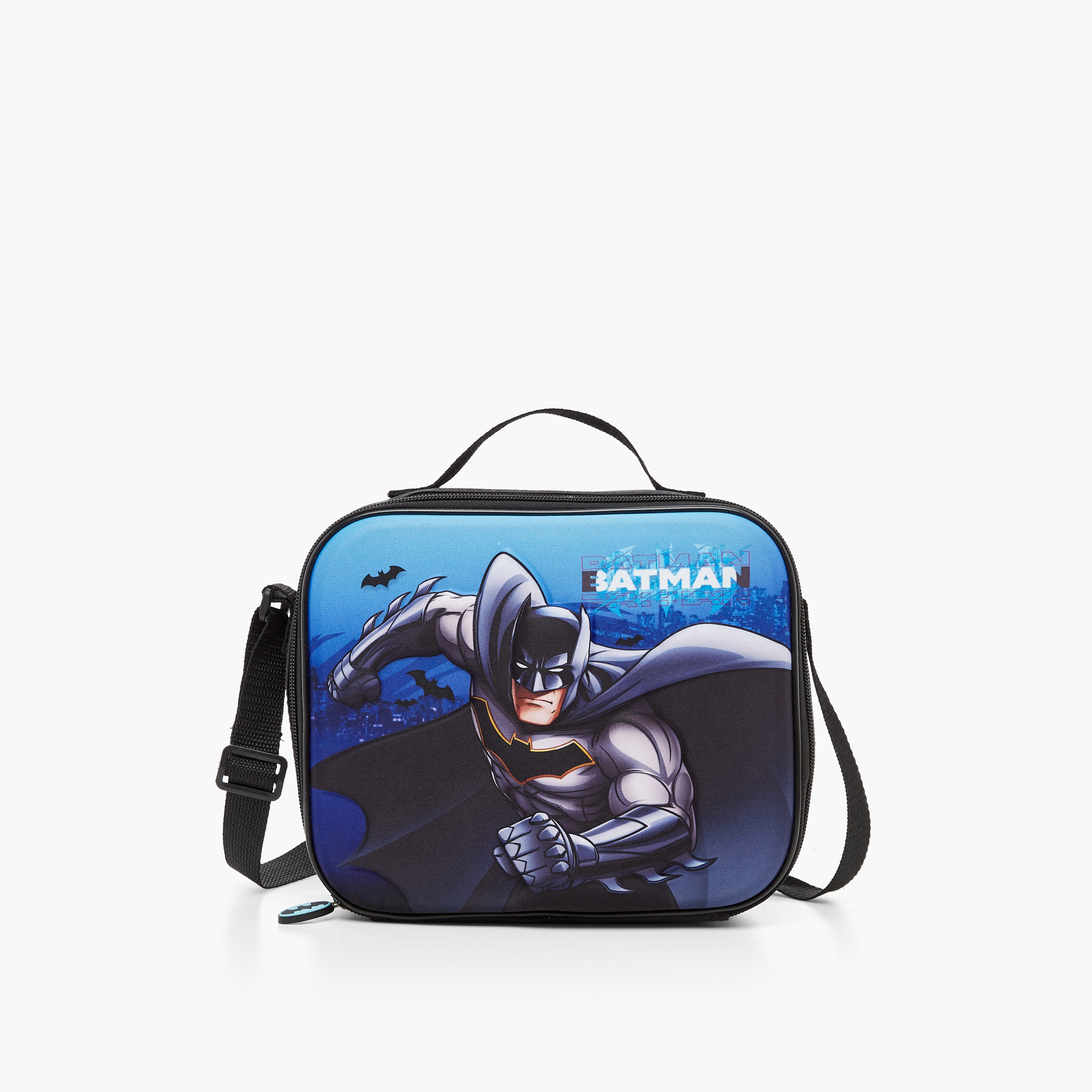 Batman Print Trolley Backpack with Lunch Bag and Pencil Pouch - 12 inches-school-bagsandbackpacks-trolleybags-image-14
