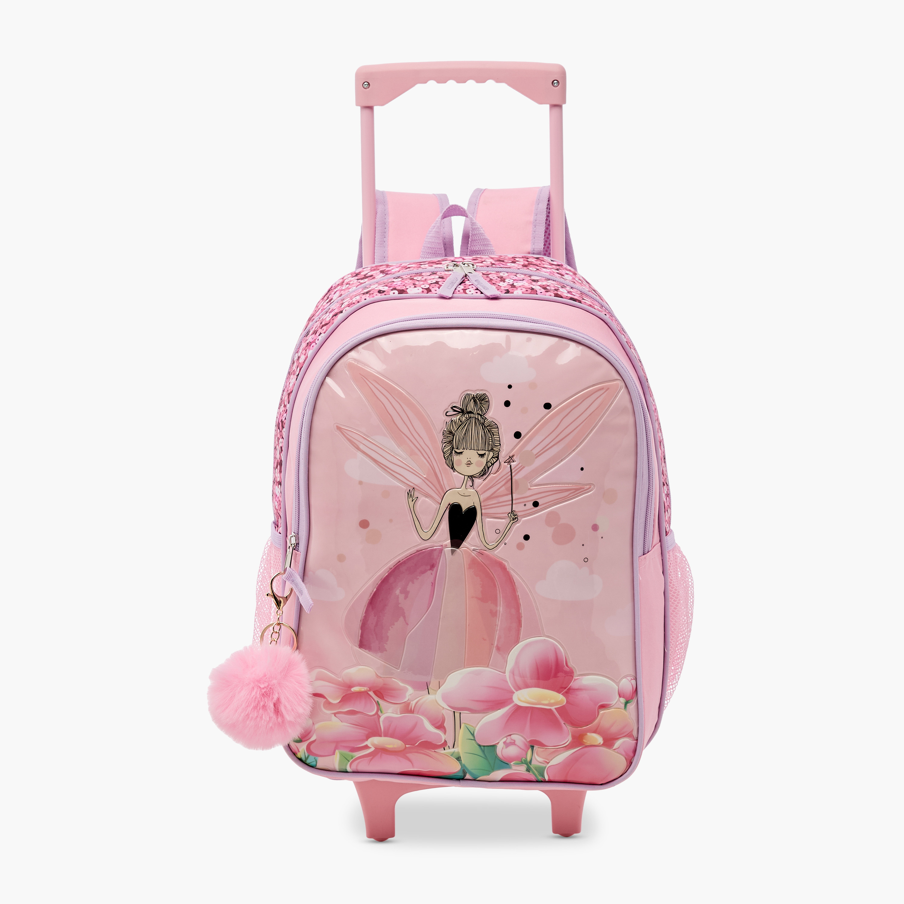 Juniors Fairy Print 5-Piece Trolley Backpack Set - 16 inches-school-bagsandbackpacks-trolleybags-image-2