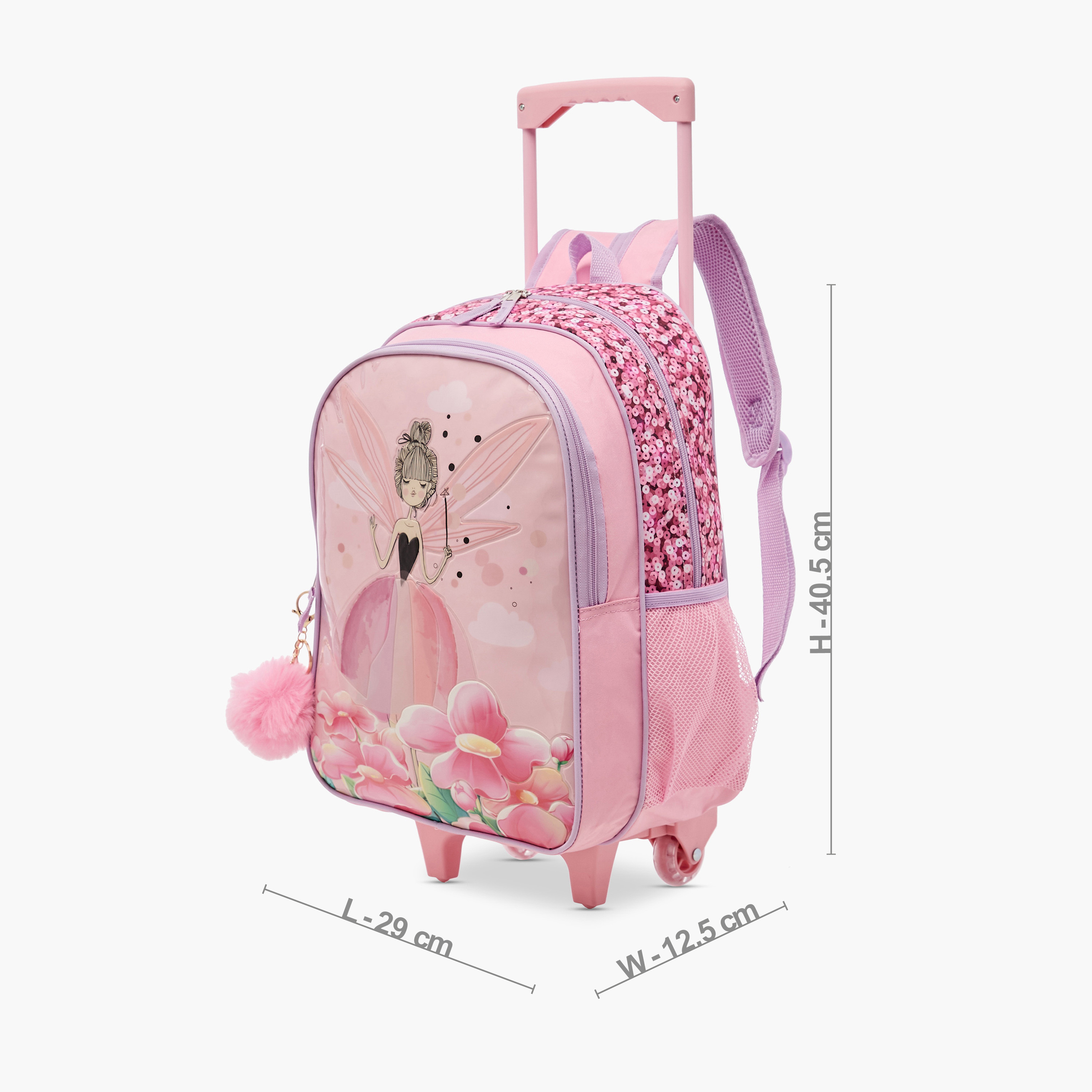 Juniors Fairy Print 5-Piece Trolley Backpack Set - 16 inches-school-bagsandbackpacks-trolleybags-image-3