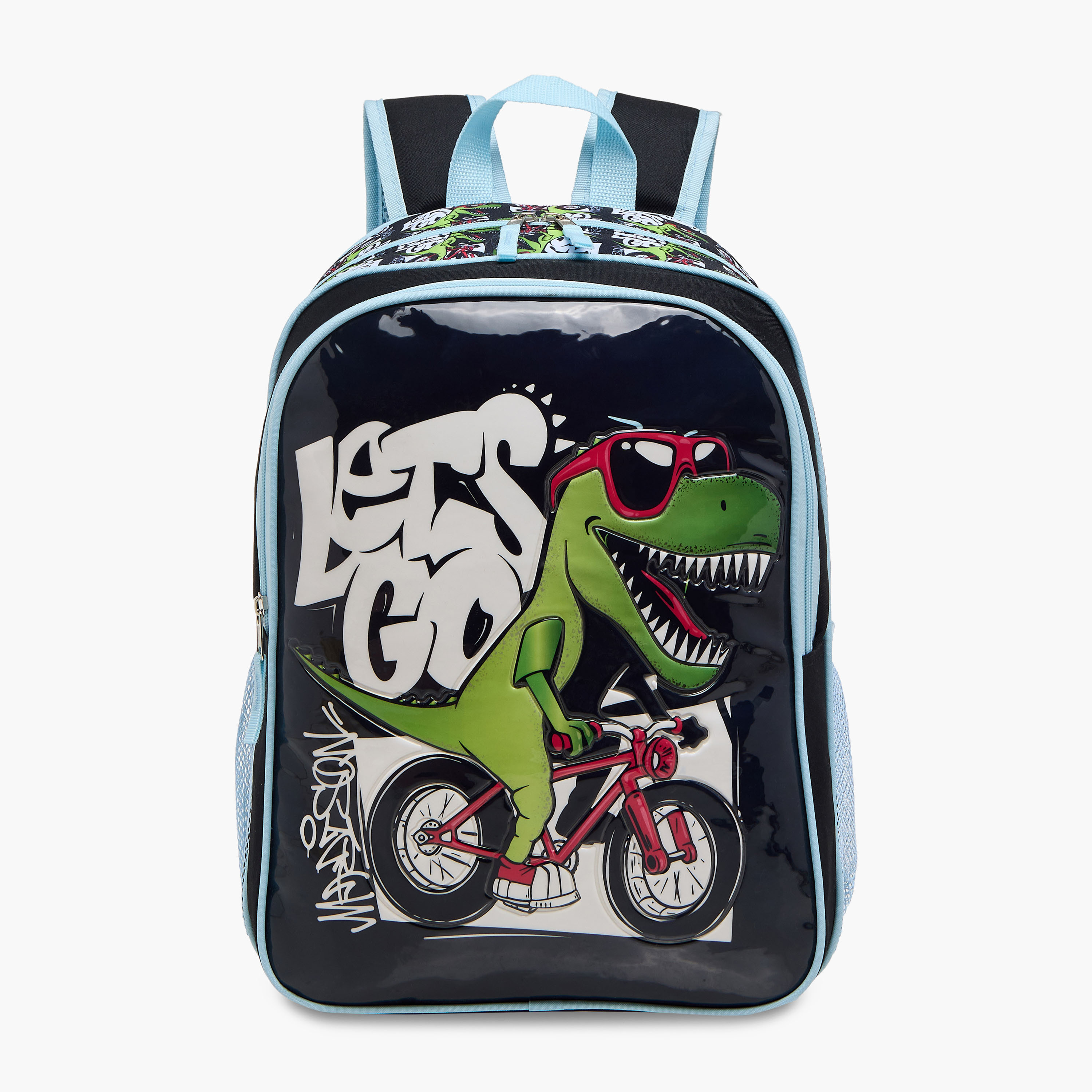 Juniors Dinosaur Print Backpack with Lunch Bag and Pencil Pouch-school-bagsandbackpacks-backpacks-image-3