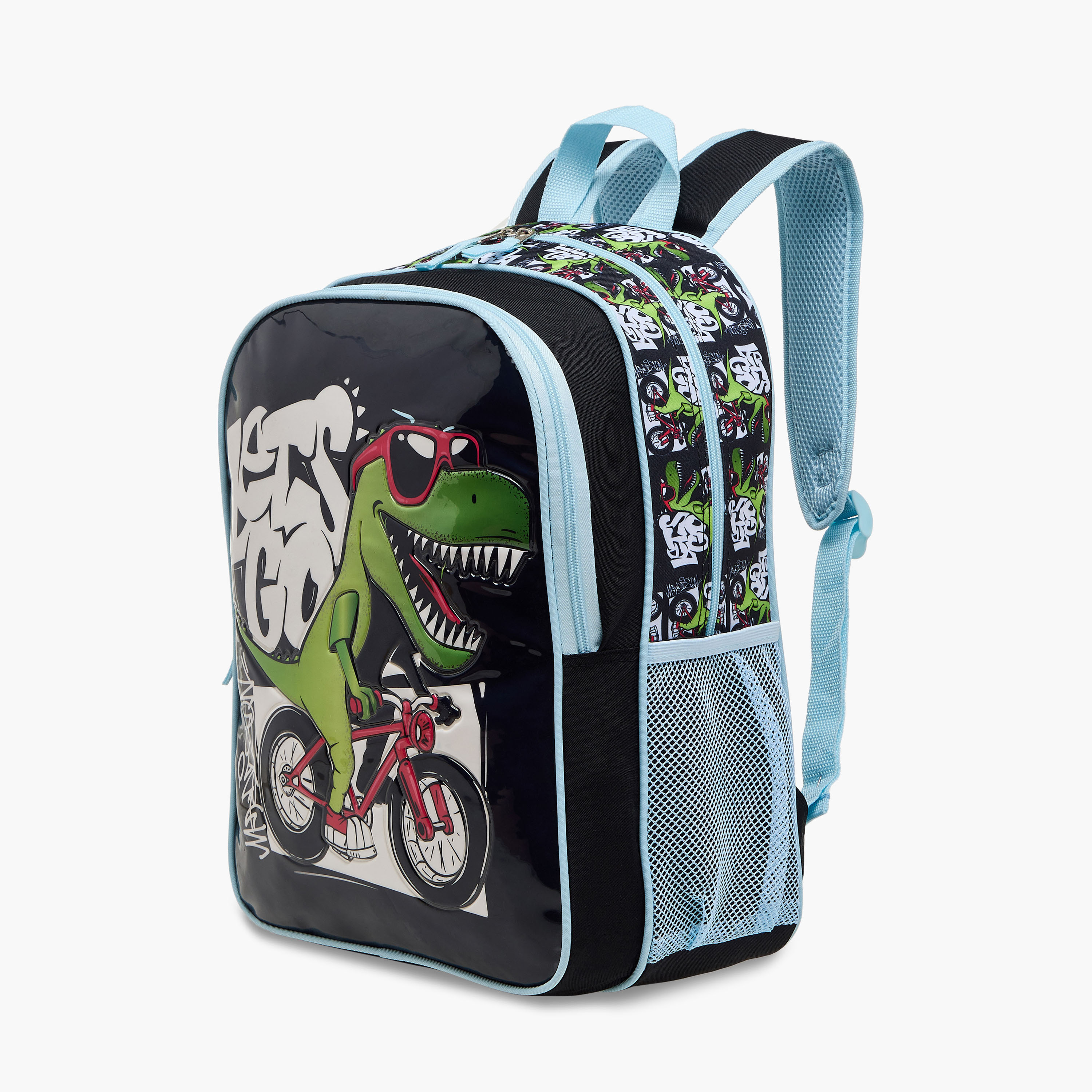 Juniors Dinosaur Print Backpack with Lunch Bag and Pencil Pouch-school-bagsandbackpacks-backpacks-image-4