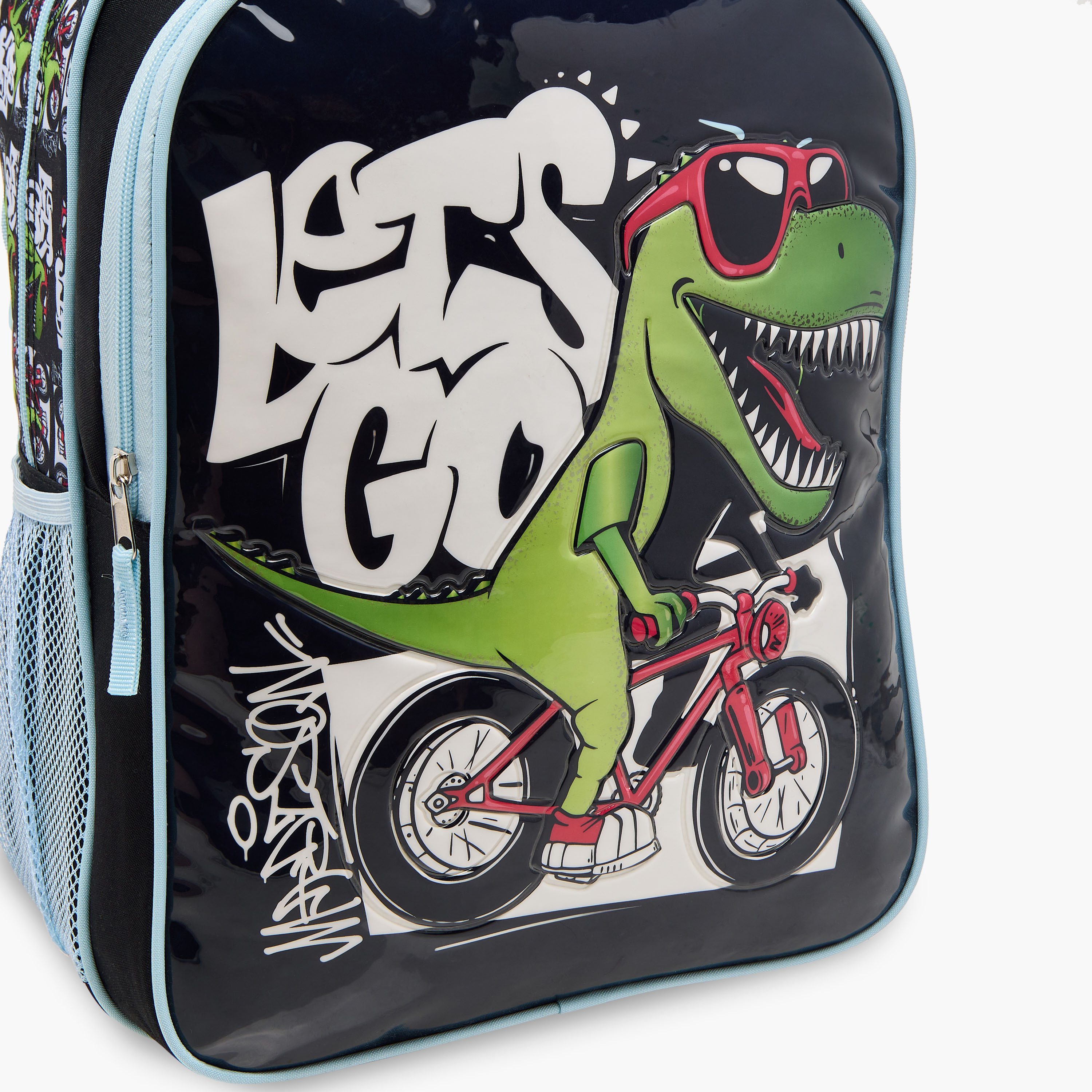 Juniors Dinosaur Print Backpack with Lunch Bag and Pencil Pouch-school-bagsandbackpacks-backpacks-image-8