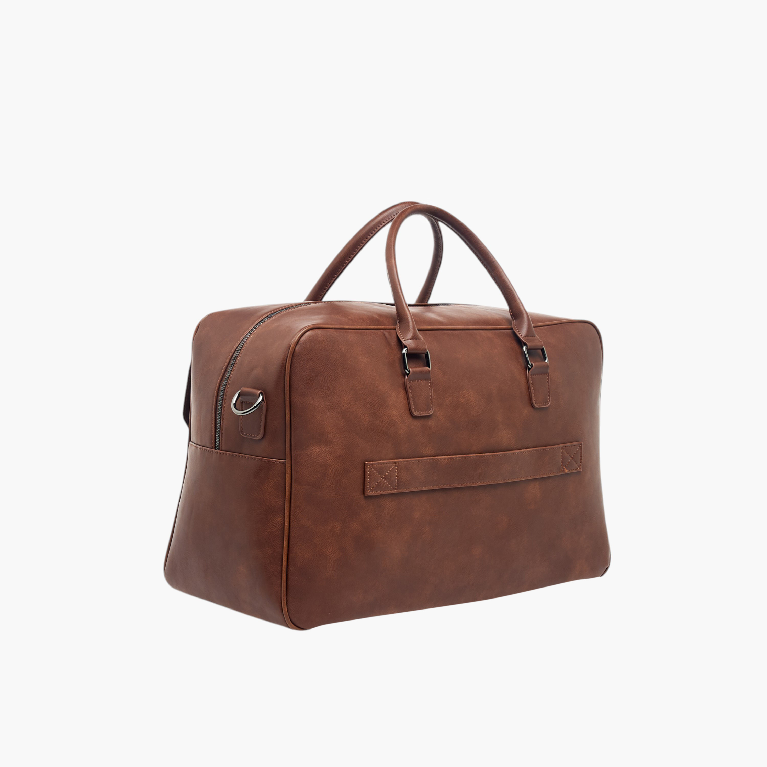 شنطة دافل سادة بحزام قابل للفصل وسحاب إغلاق من دوتشيني-travel-luggagesandbags-dufflebags-image-3