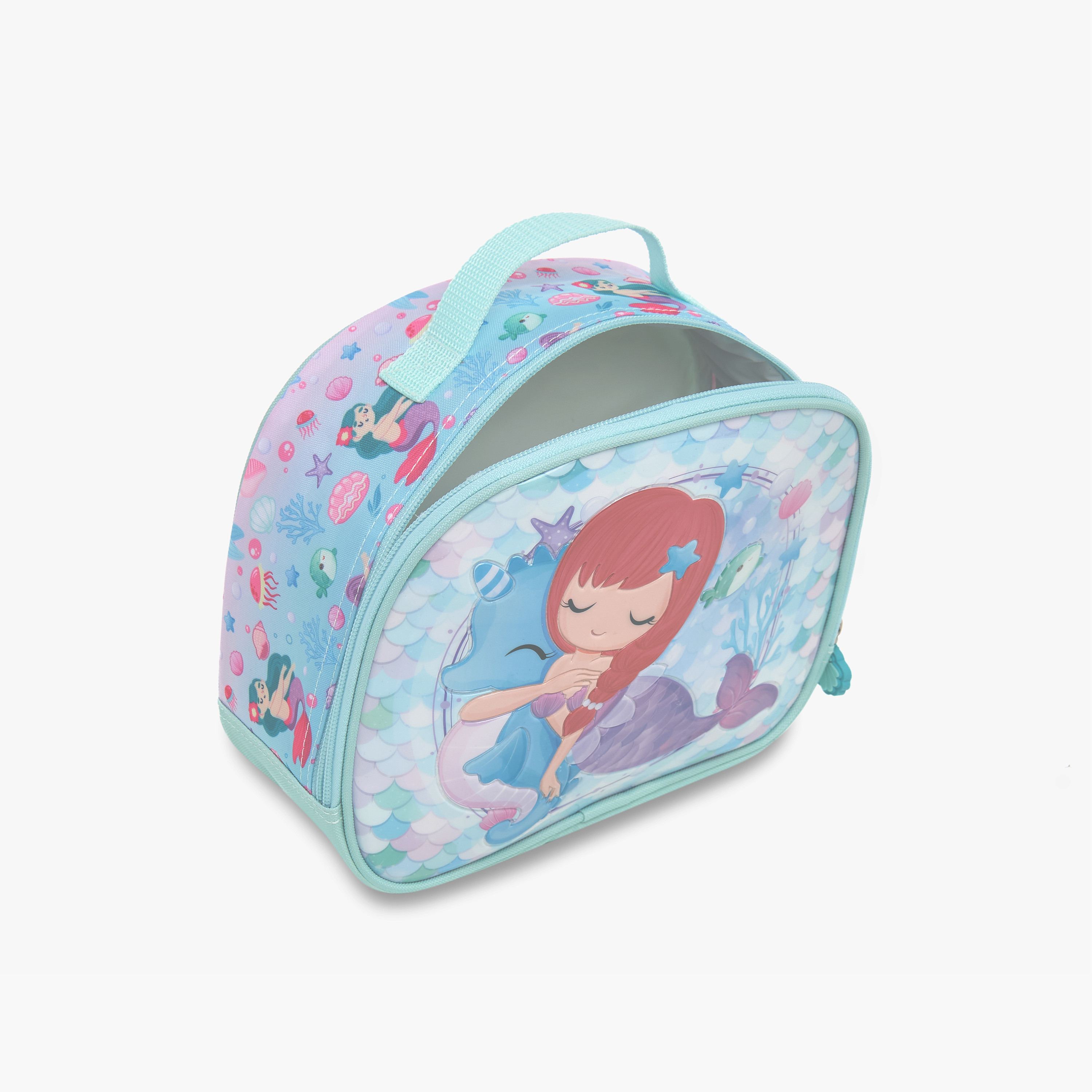 Juniors Mermaid Print Trolley Backpack with Lunch Bag and Pencil Pouch - 16 inches-school-bagsandbackpacks-trolleybags-image-10
