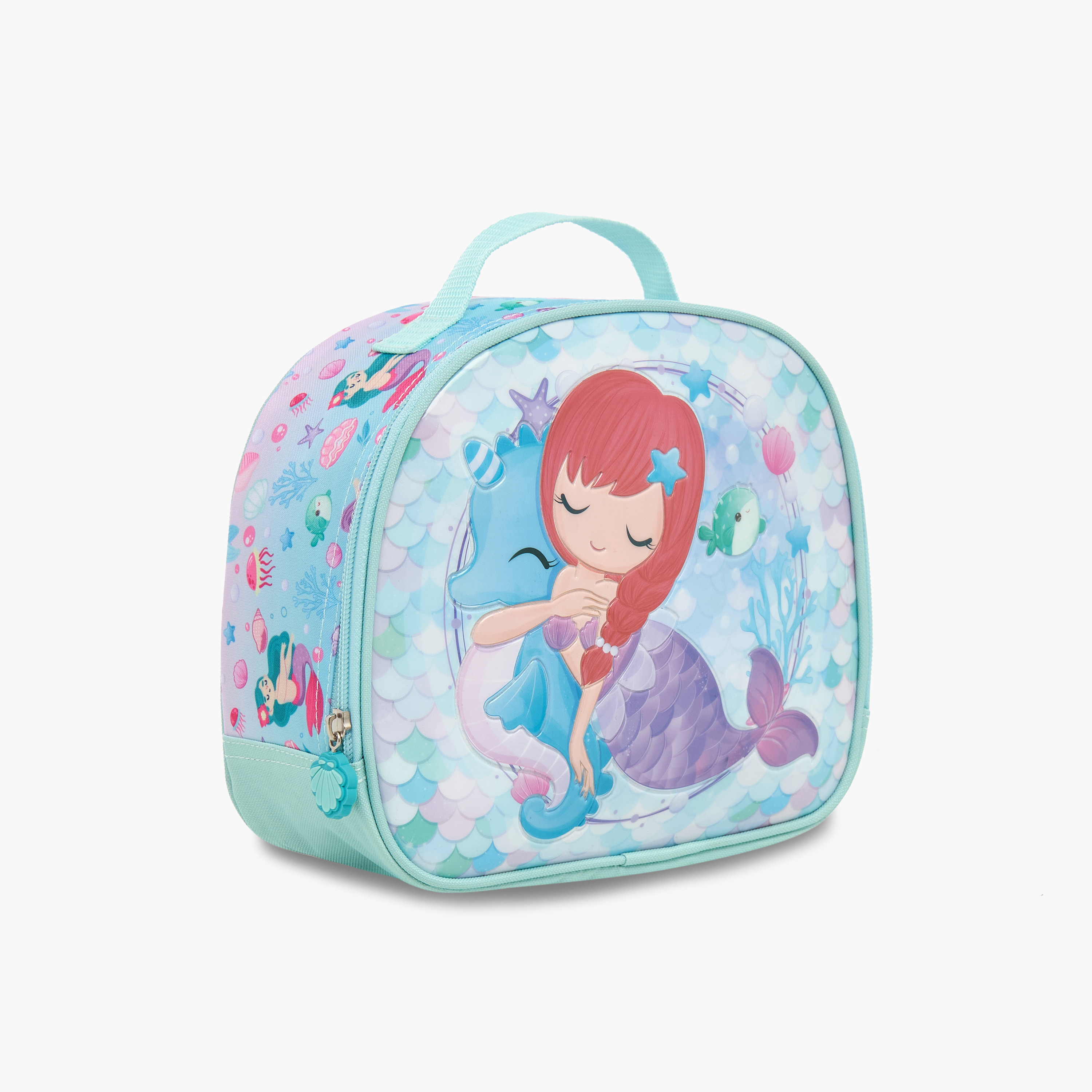 Juniors Mermaid Print Trolley Backpack with Lunch Bag and Pencil Pouch - 16 inches-school-bagsandbackpacks-trolleybags-image-9