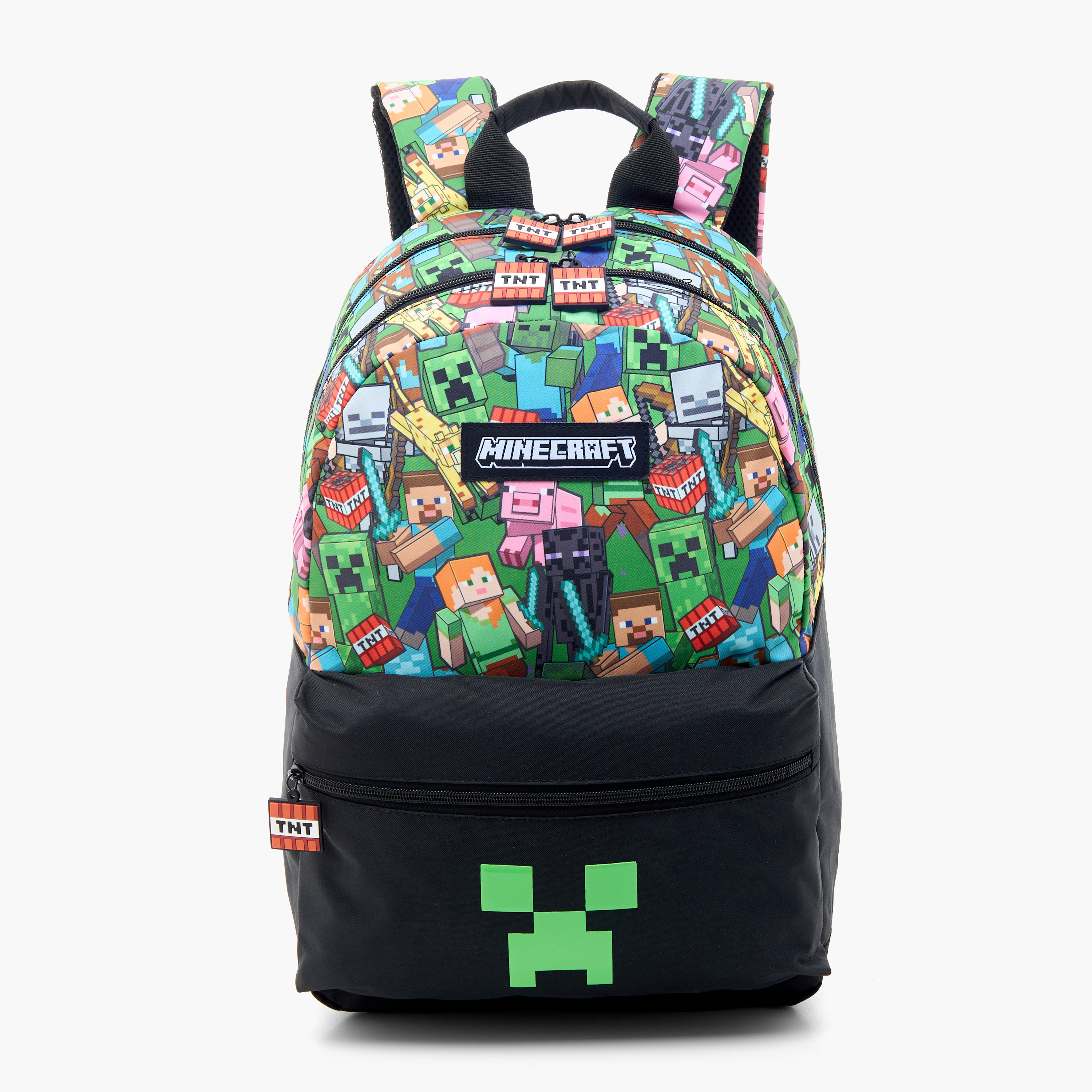 شنطة ظهر بحمالات كتف قابلة للتعديل وسحاب إغلاق وطبعات ماينكرافت - 17 بوصة-school-bagsandbackpacks-backpacks-image-1