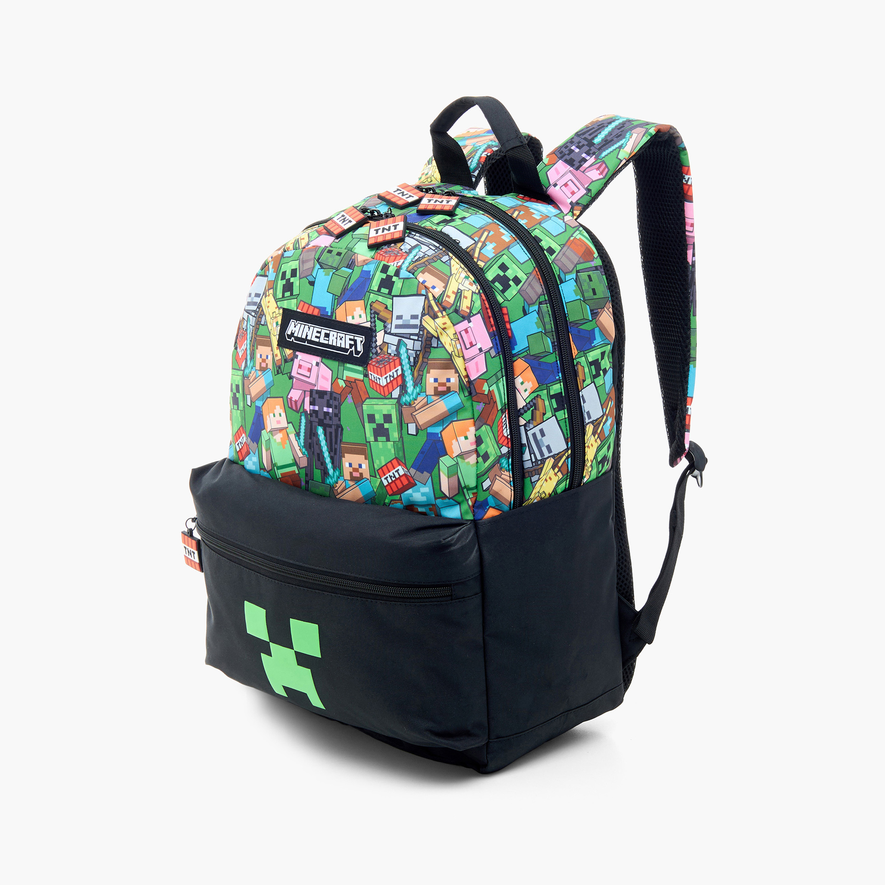 شنطة ظهر بحمالات كتف قابلة للتعديل وسحاب إغلاق وطبعات ماينكرافت - 17 بوصة-school-bagsandbackpacks-backpacks-image-2