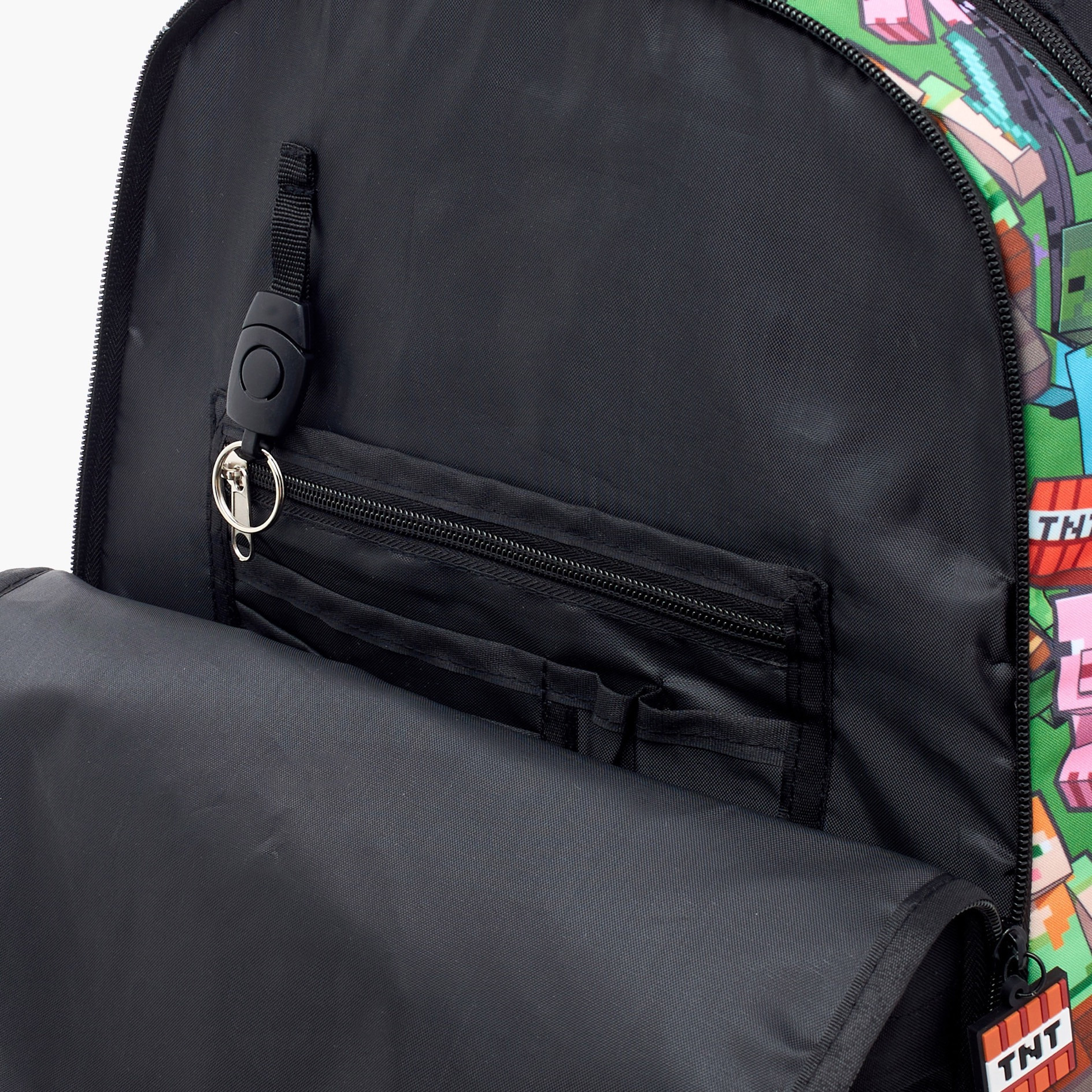 شنطة ظهر ترولي بعجلات كبيرة مع سحاب إغلاق بطبعات ماينكرافت - 18 بوصة-school-bagsandbackpacks-trolleybags-image-13