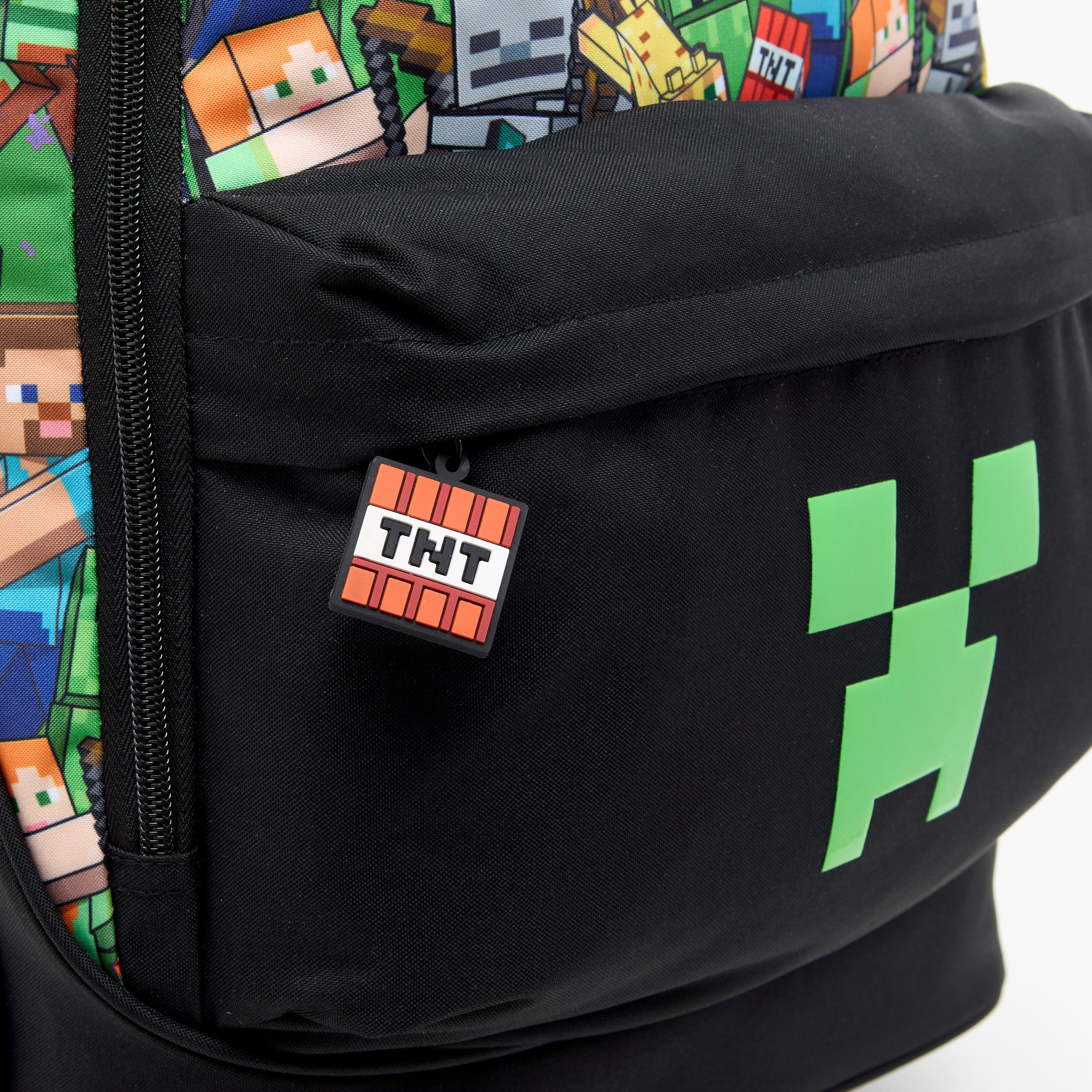شنطة ظهر ترولي بعجلات كبيرة مع سحاب إغلاق بطبعات ماينكرافت - 18 بوصة-school-bagsandbackpacks-trolleybags-image-7