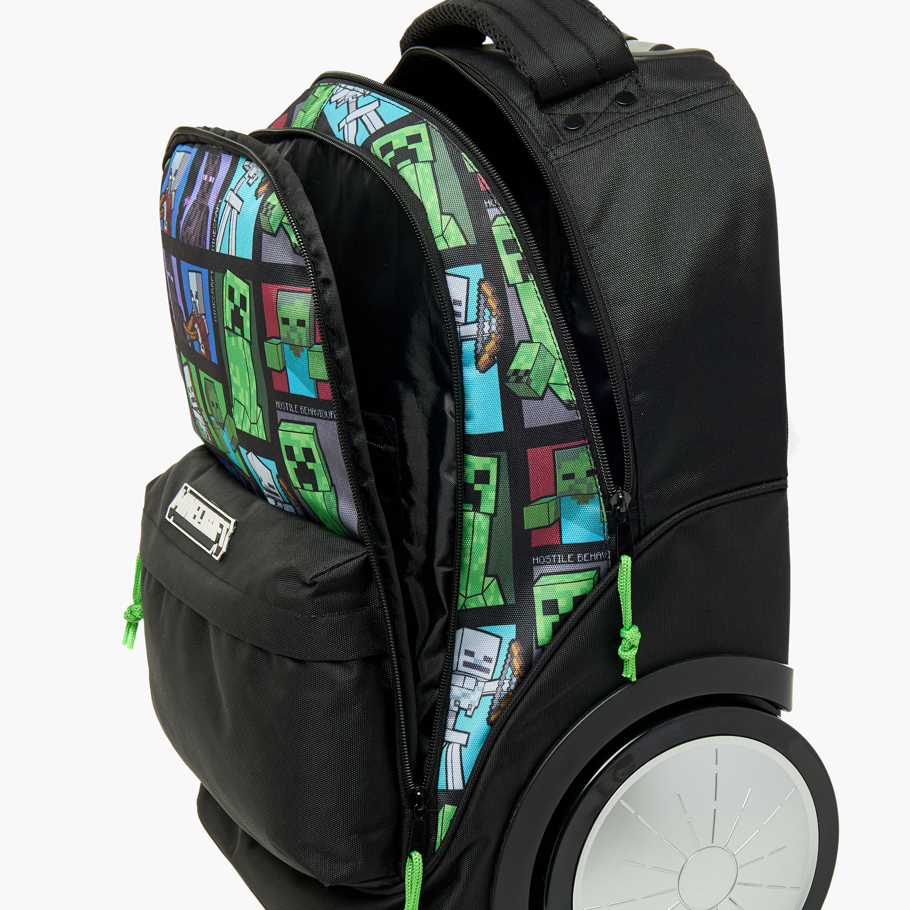 شنطة ترولي بمقبض قابل للسّحب وطبعات ماينكرافت - 18 بوصة-school-bagsandbackpacks-trolleybags-image-11