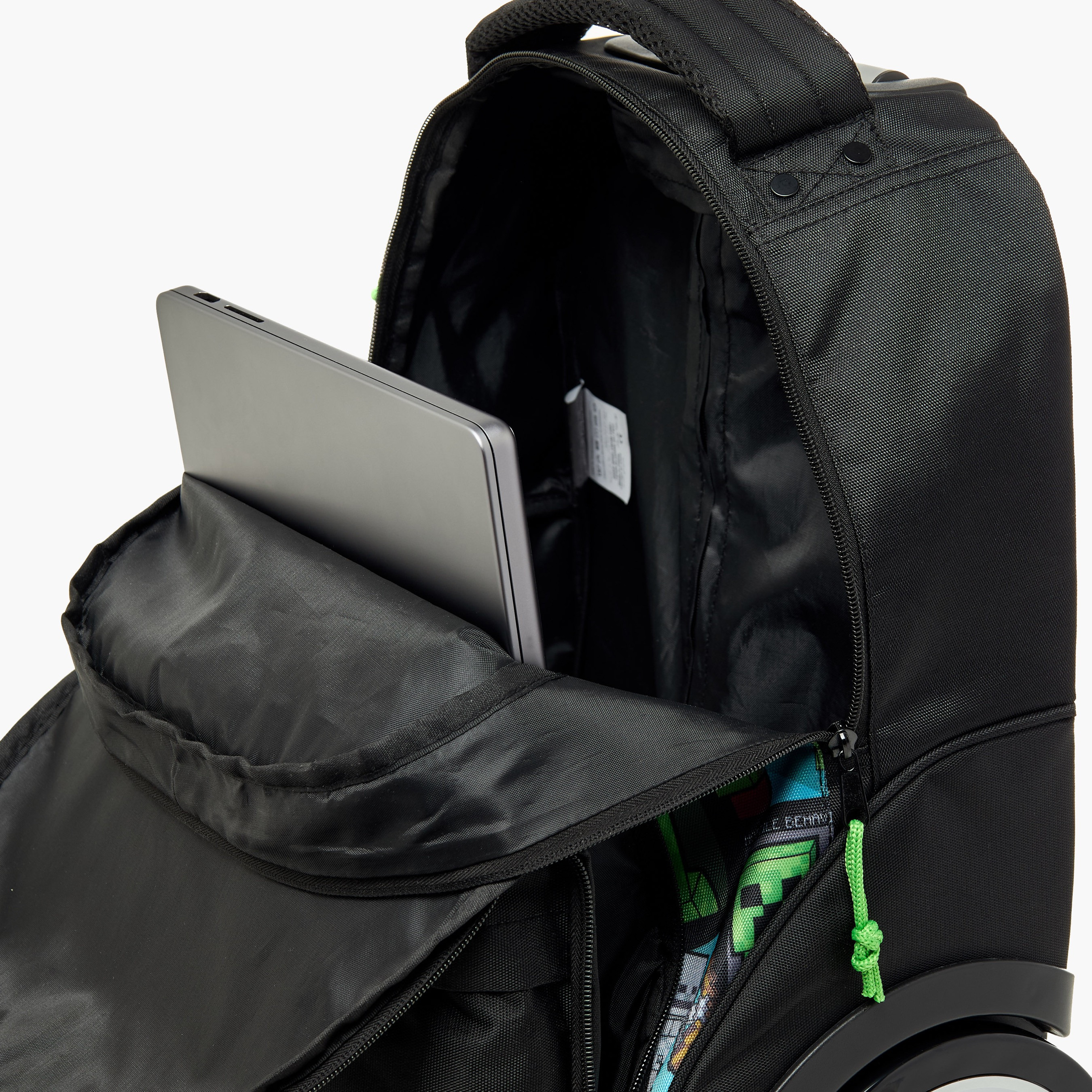 شنطة ترولي بمقبض قابل للسّحب وطبعات ماينكرافت - 18 بوصة-school-bagsandbackpacks-trolleybags-image-12