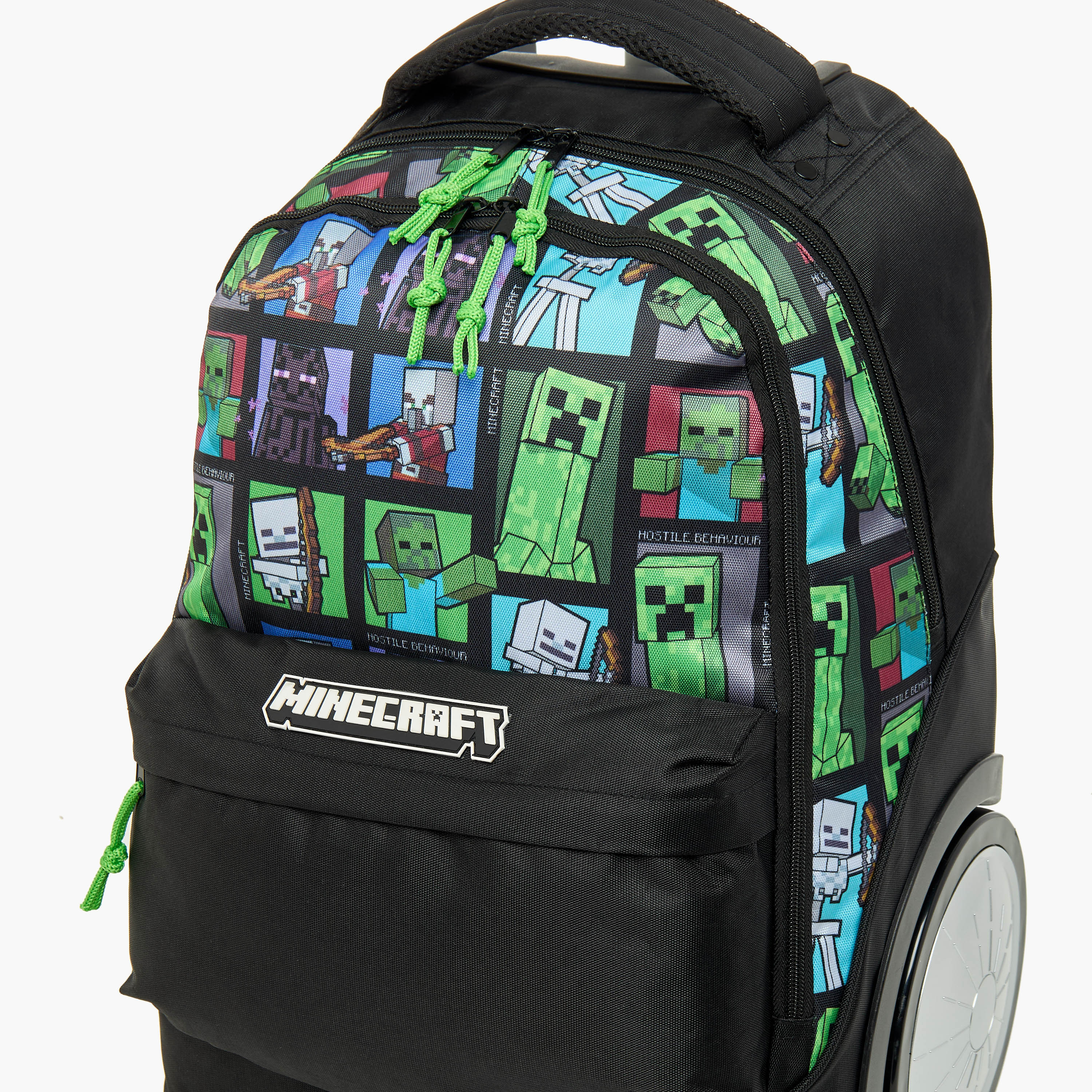 شنطة ترولي بمقبض قابل للسّحب وطبعات ماينكرافت - 18 بوصة-school-bagsandbackpacks-trolleybags-image-7
