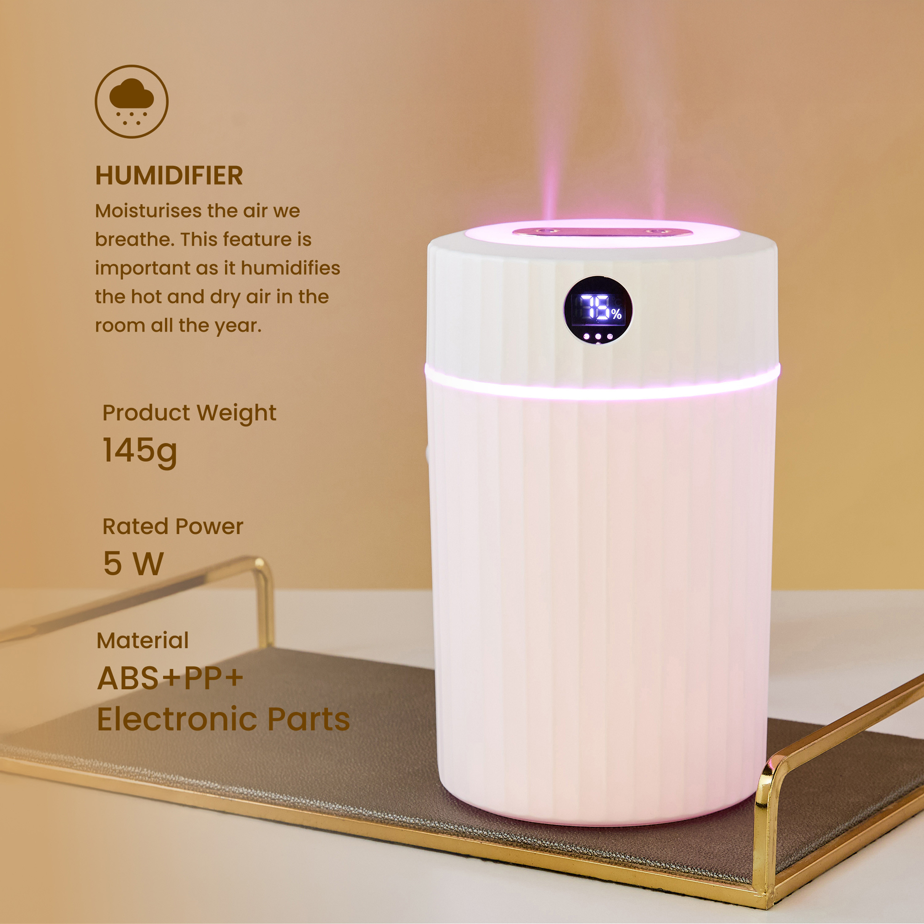 Layali USB Powered LED Humidifier - 2000 ml-household-homefragrance-airrevitalisersandhumidifiers-image-2