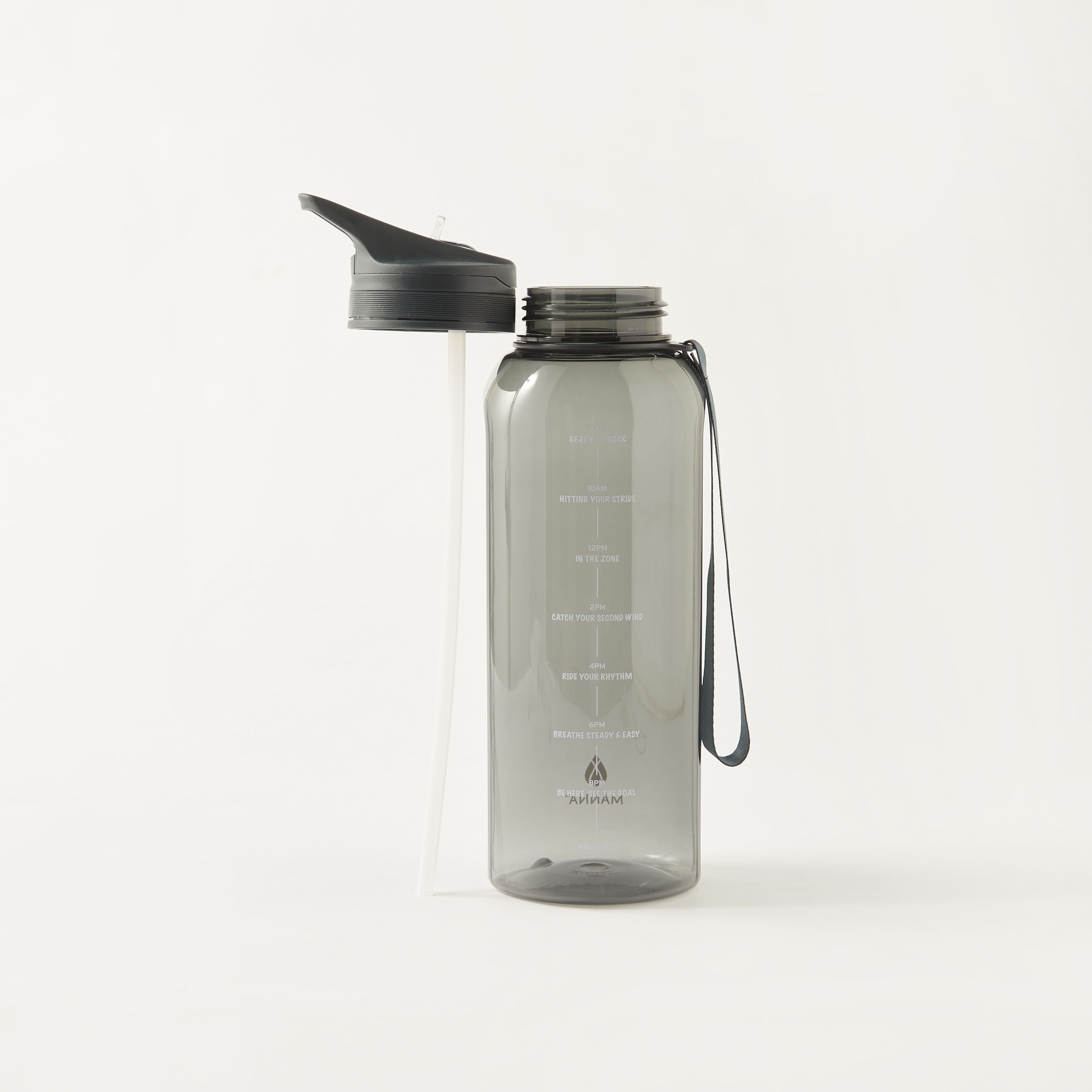 Slogan Detail Sipper Water Bottle with Time Marker - 1.4 L-school-waterbottles-image-2