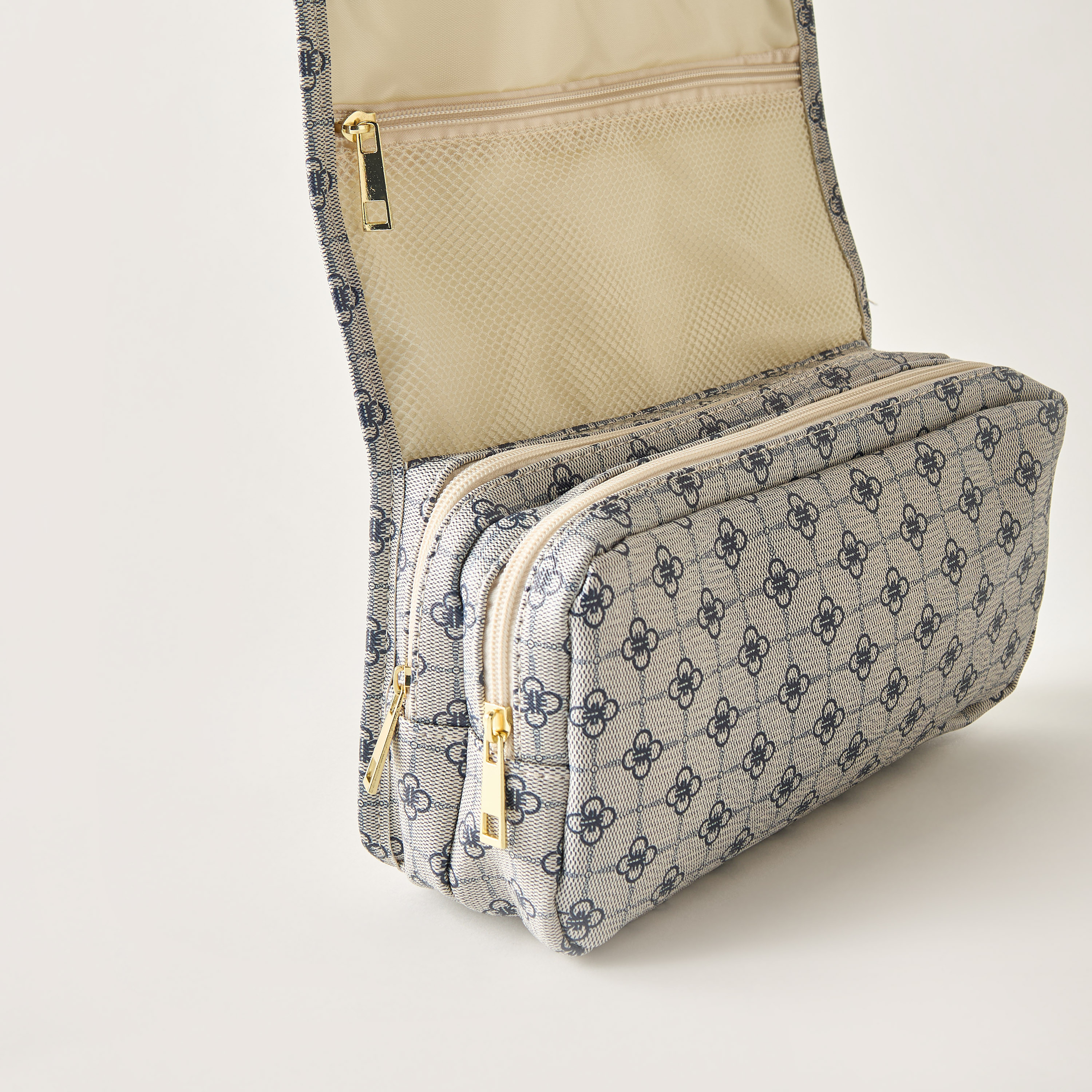 All-Over Floral Print Cosmetic Pouch with Flap Closure-beautyandpersonalcare-makeup-brushesandaccessories-makeuppouches-image-4