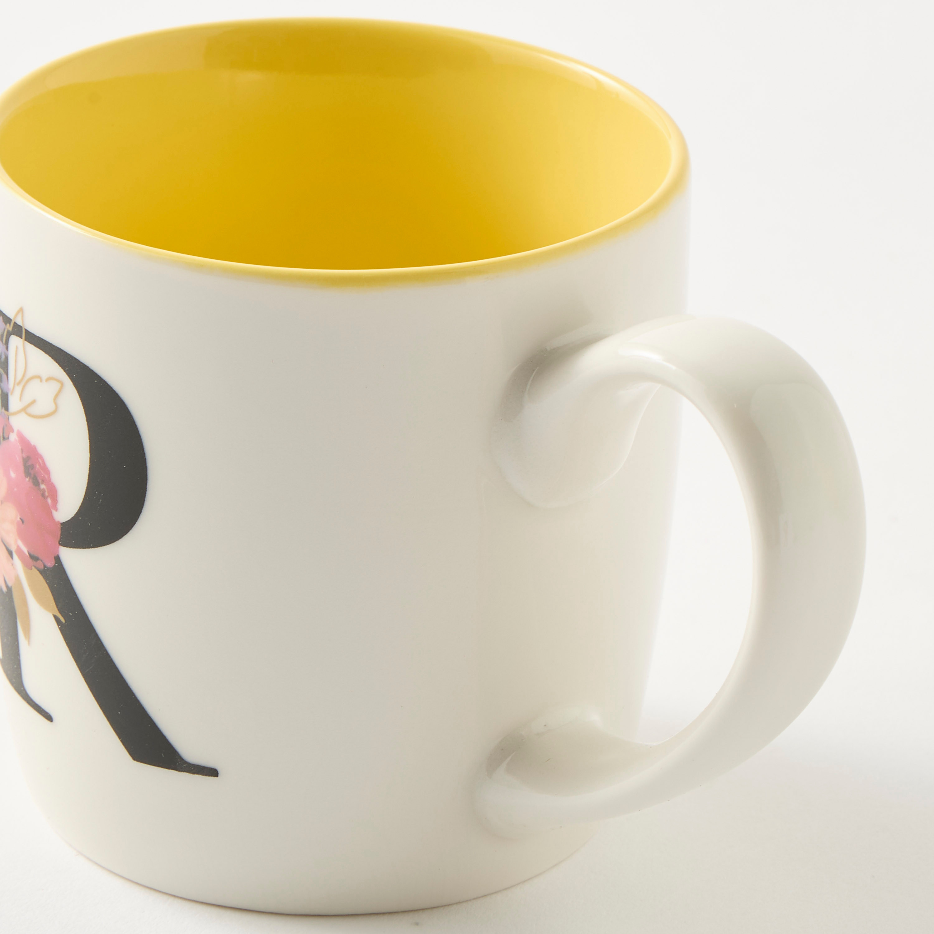 Floral Print Ceramic Mug with Initial A - 260 ml-household-dining-teaandcoffee-mugsandcups-image-3
