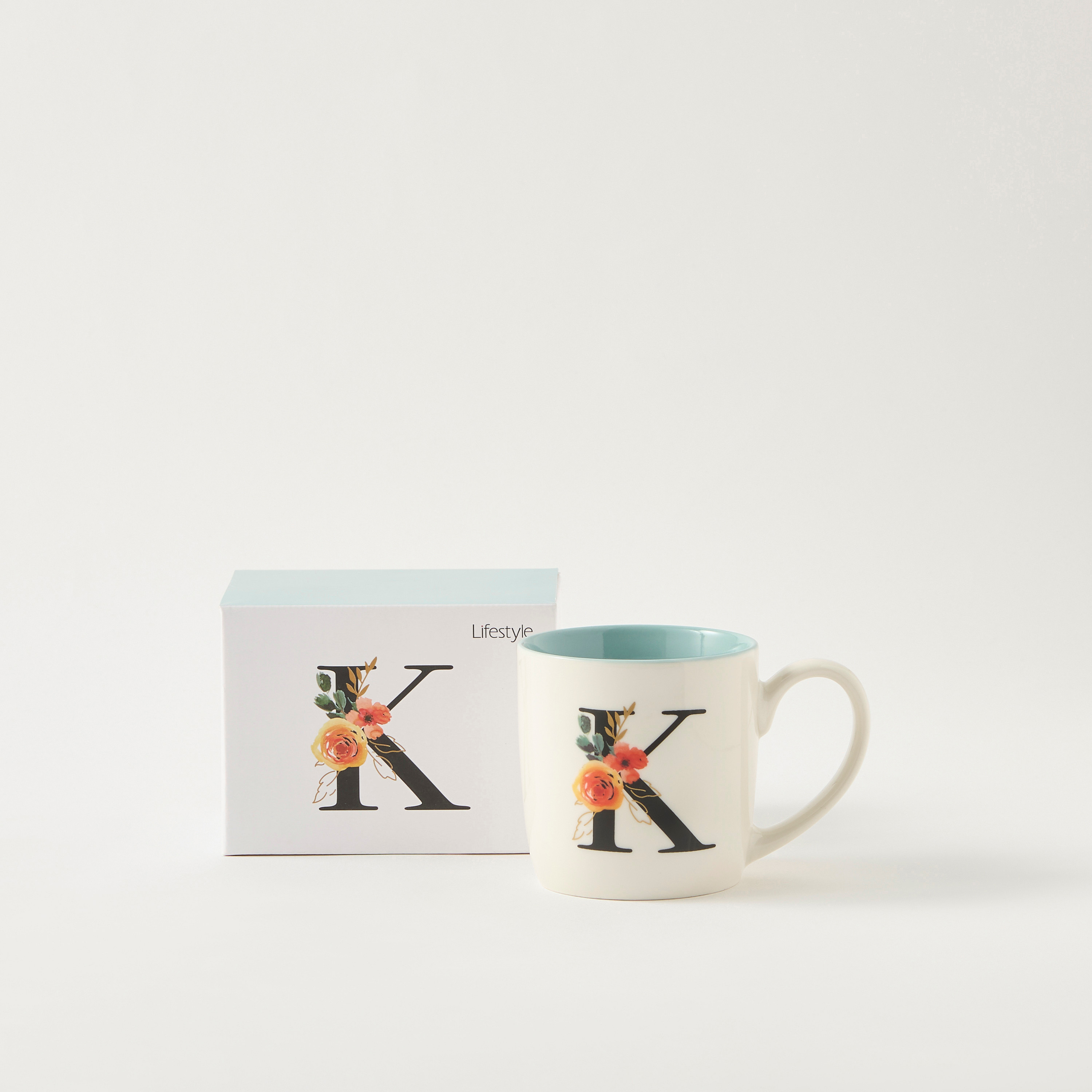 مج سيراميك بحرف A وطبعات زهرية - 260 مل-household-dining-teaandcoffee-mugsandcups-image-3