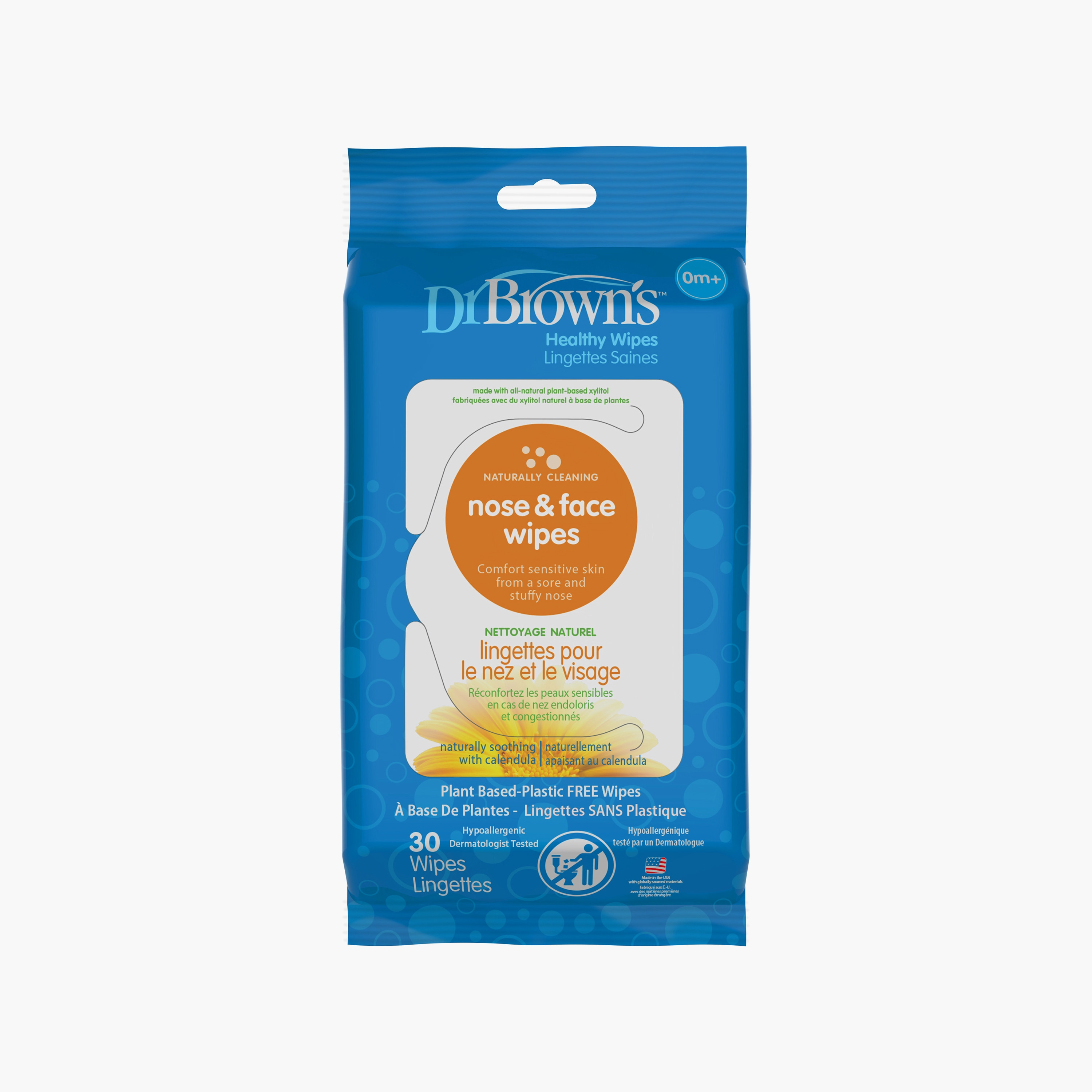 Dr. Brown's 30-Piece Nose & Face Wipes-baby-diapering-babywipes-image-1