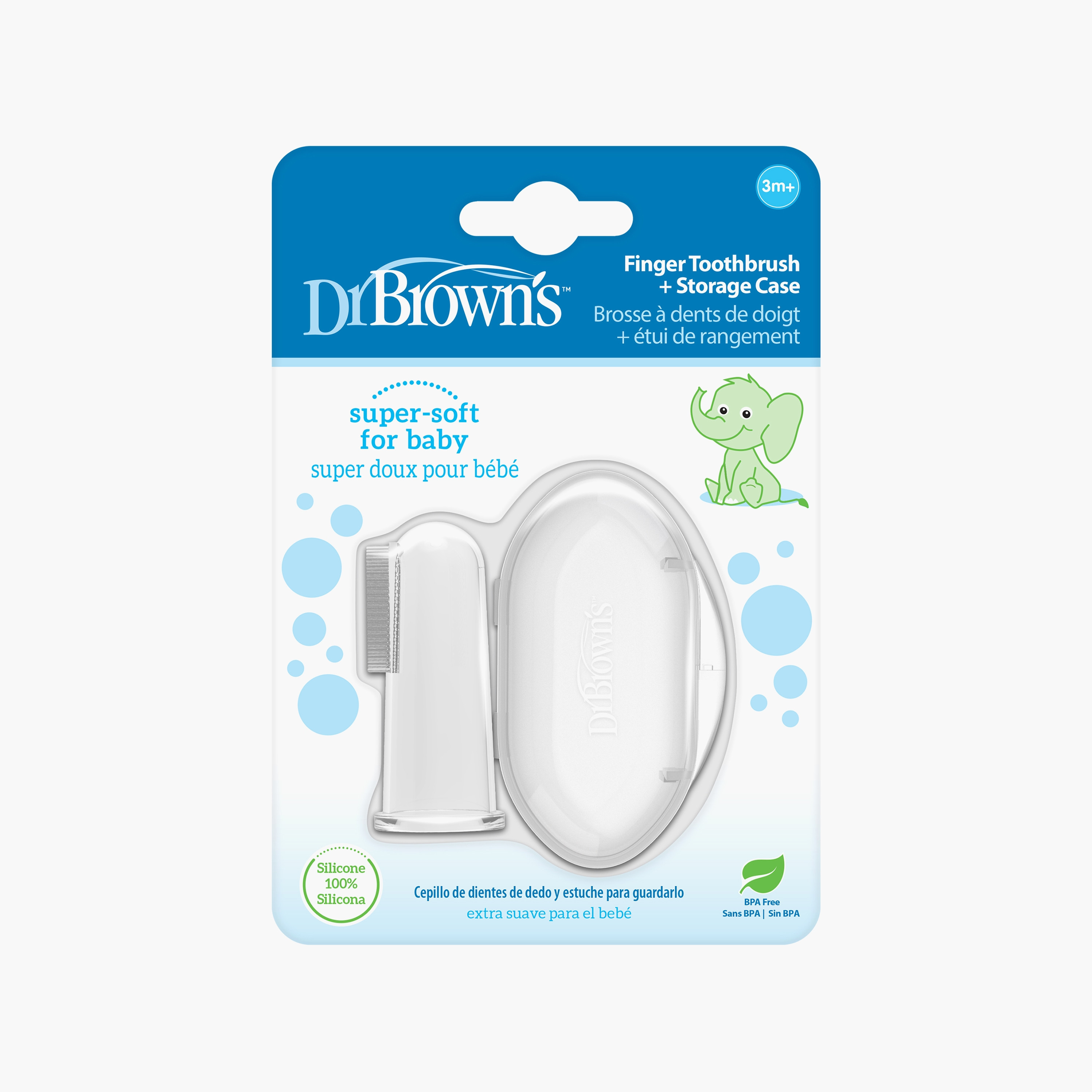 فرشاة أسنان  المصنوعة من السيليكون مع حافظة من دكتور براونز-baby-bathandcare-oralcare-image-1