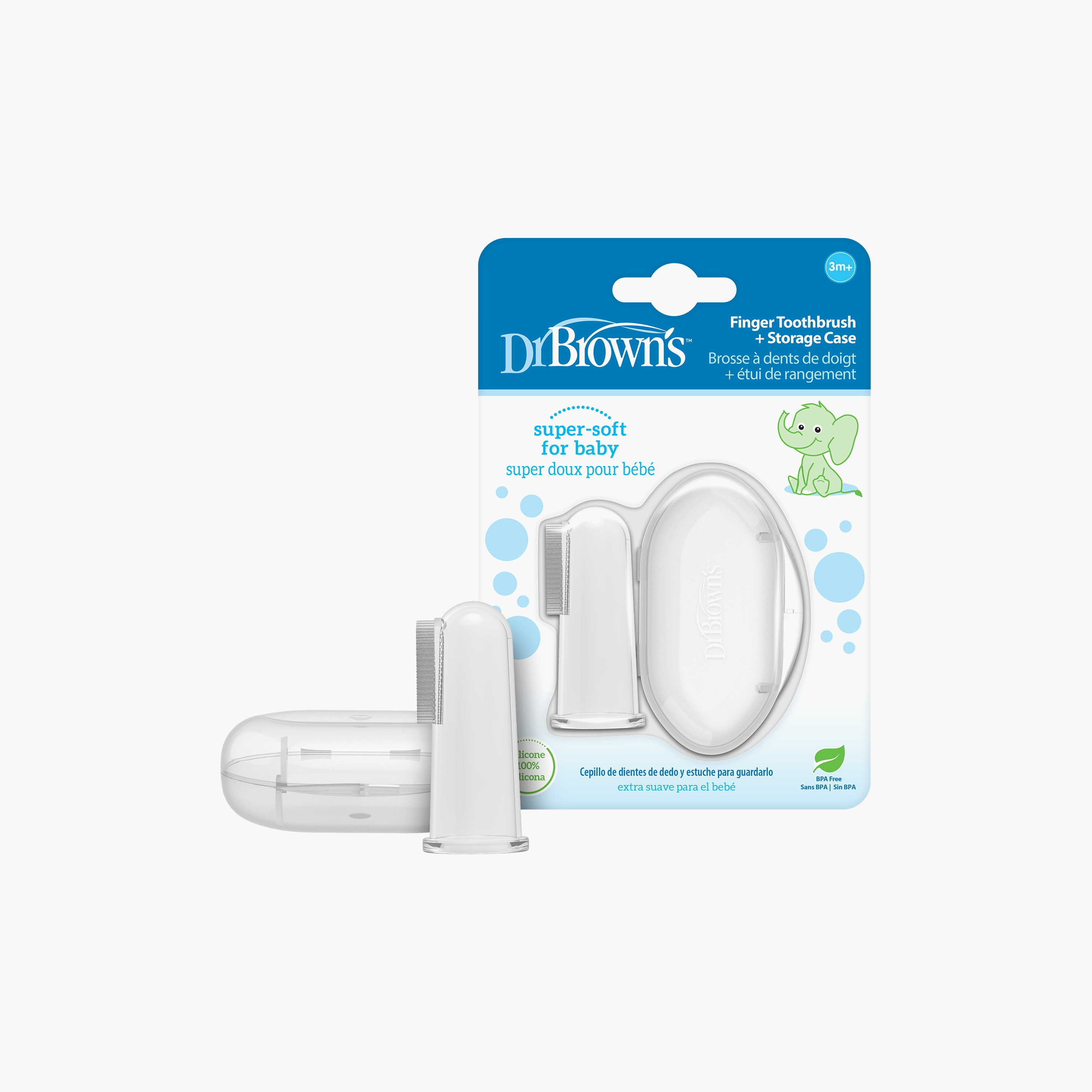 فرشاة أسنان  المصنوعة من السيليكون مع حافظة من دكتور براونز-baby-bathandcare-oralcare-image-3