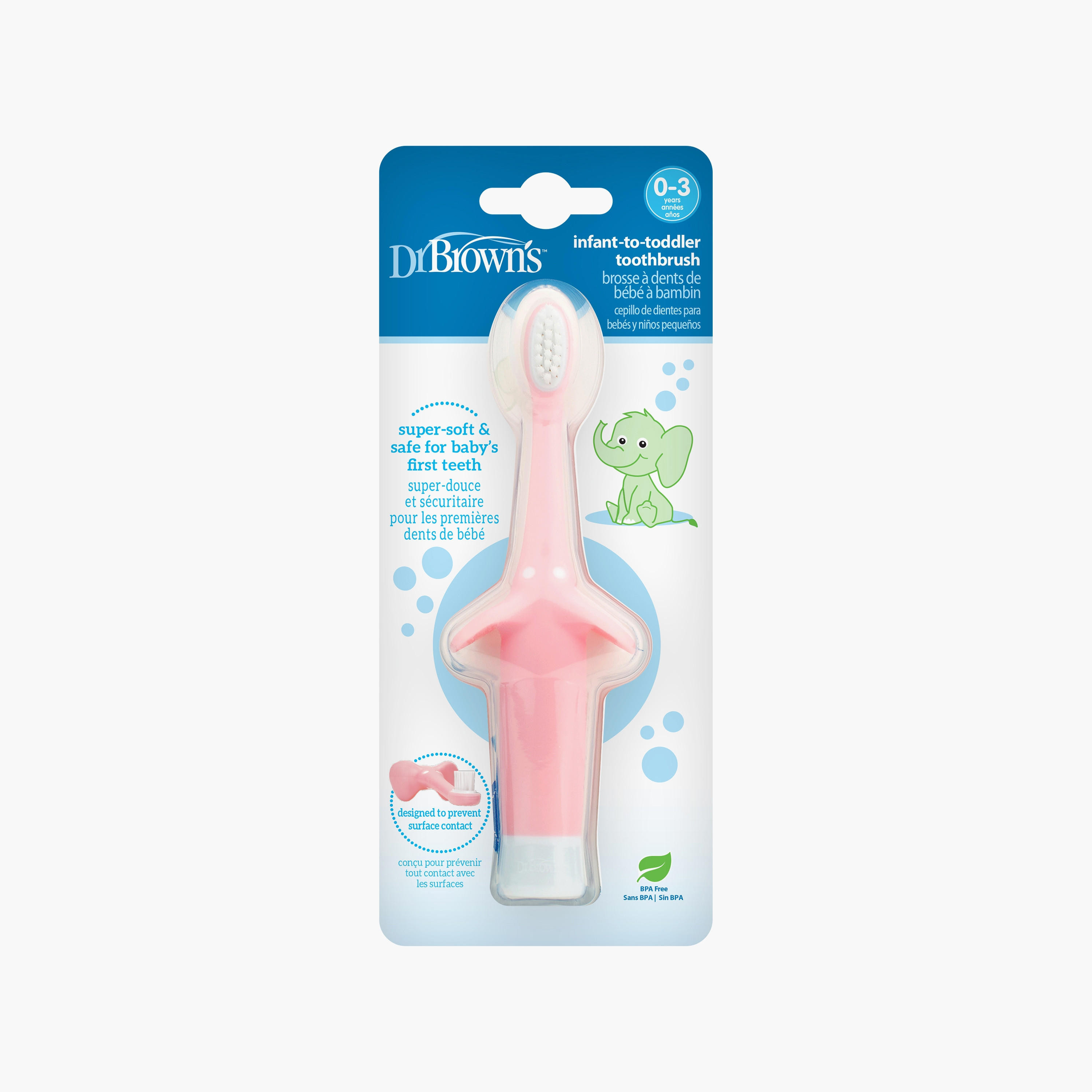 فرشاة أسنان  للرضع والأطفال الصغار من دكتور براونز، على شكل فيل-baby-bathandcare-oralcare-image-5